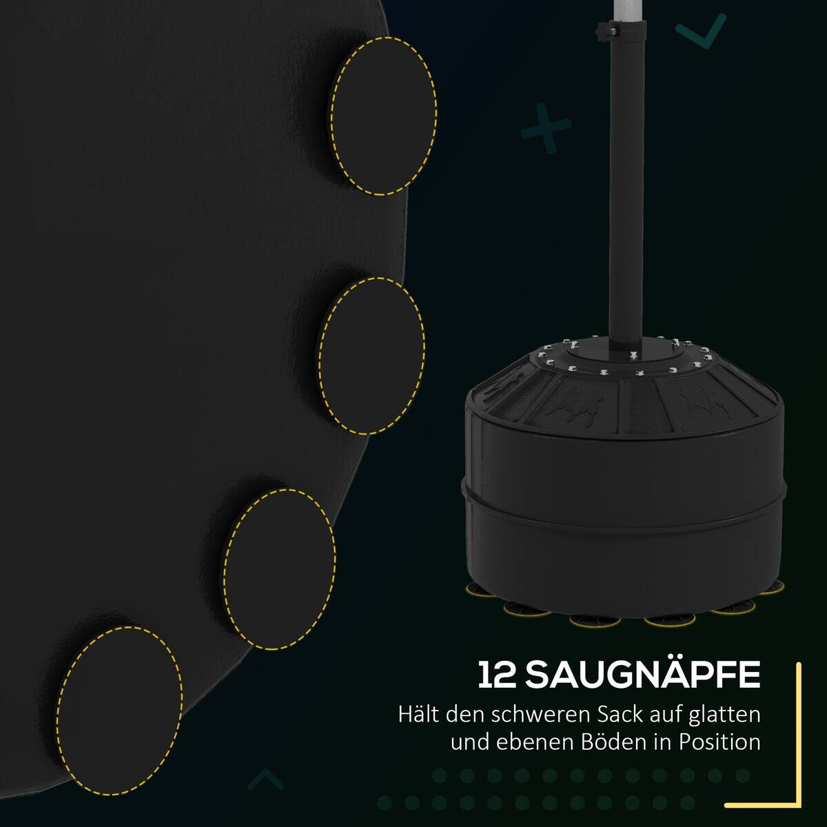 SPORTNOW Fitness-Zubehör schwarz Edelstahl B/H/L: ca. 48x76x205 cm