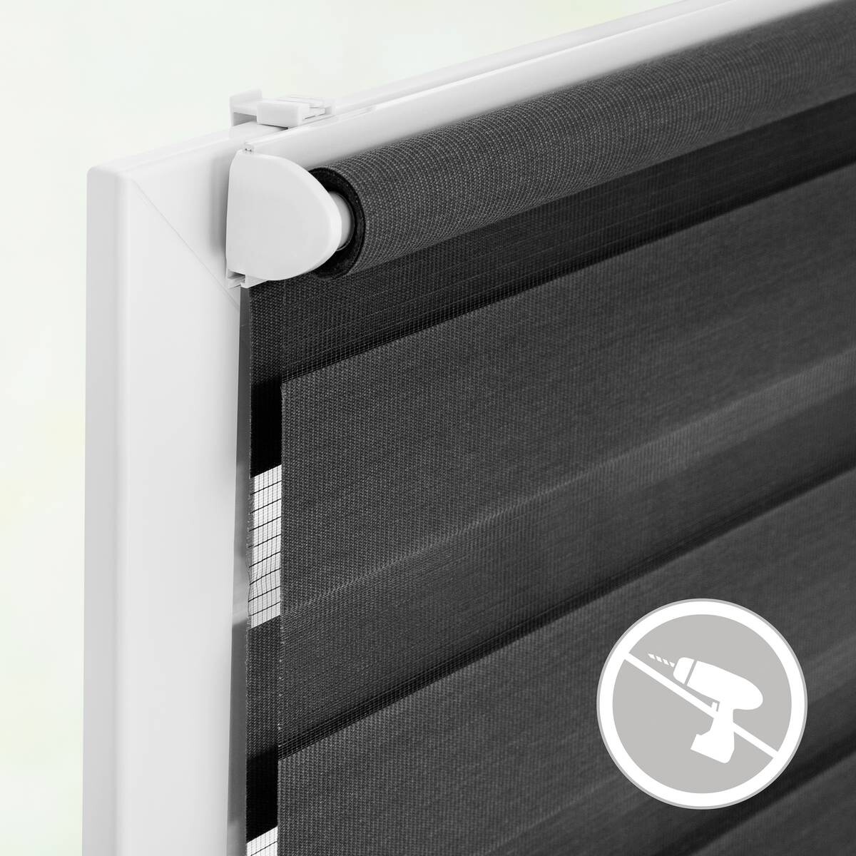 LICHTBLICK Doppelrollo Duo anthrazit B/L: ca. 60x220 cm