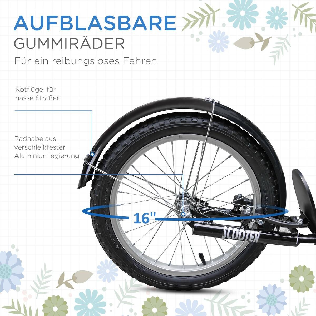 HOMCOM Kinderroller blau