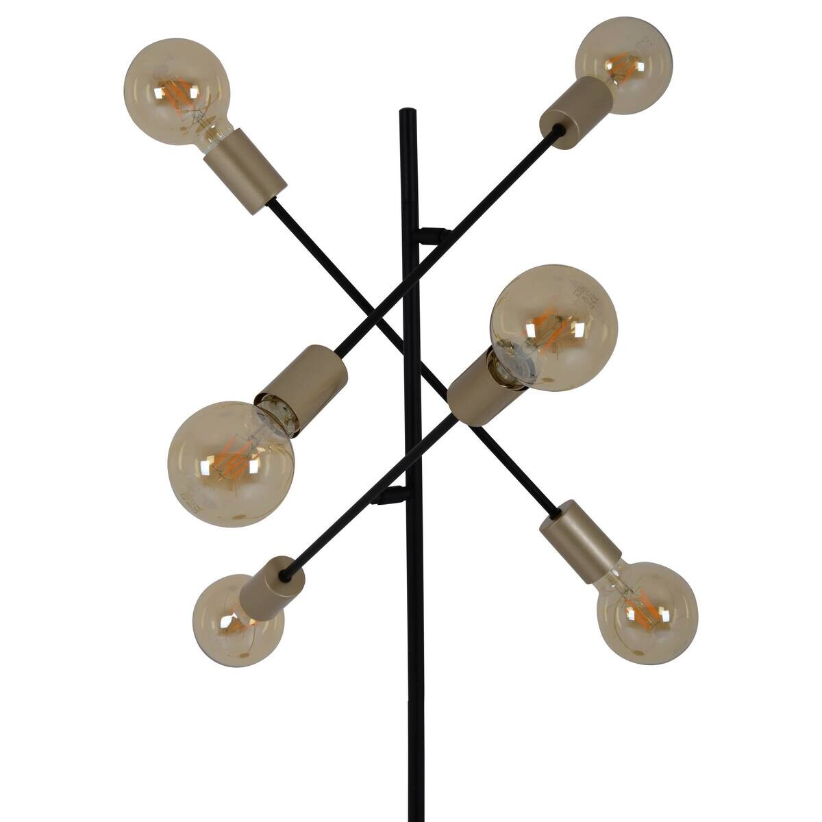 Näve Leuchten Stehleuchte schwarz Metall B/H/T/D: ca. 49x150x49x49 cm E27 6 Brennstellen