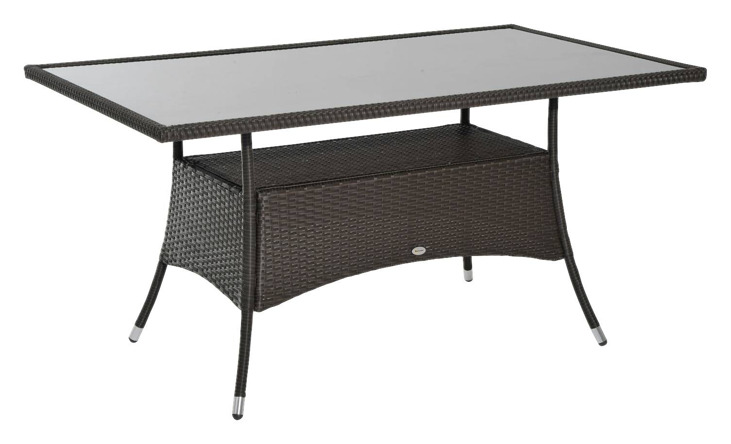 Outsunny Gartentisch schwarz Polyrattan B/H/L: ca. 85x74x150 cm