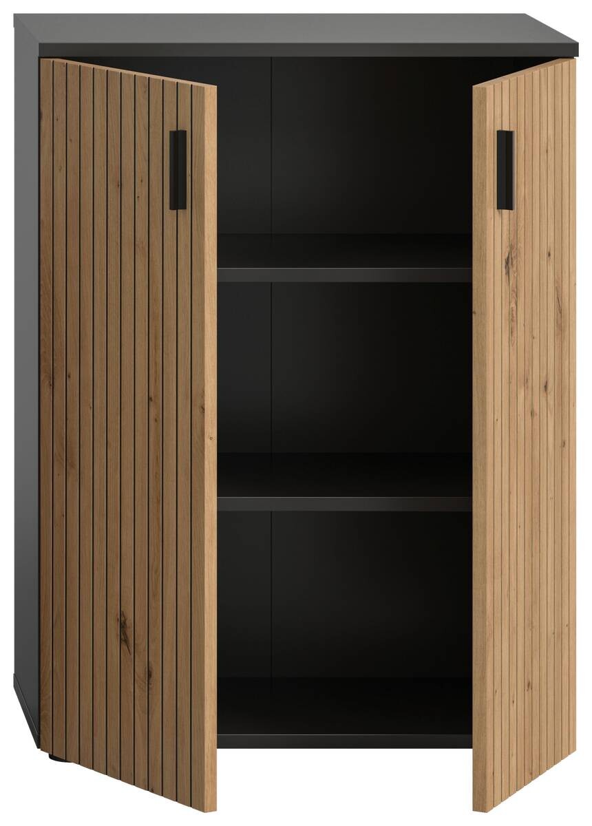 Badhochschrank Mone Basalt Nachbildung Artisan Oak Nachbildung B/H/T: ca. 60x81x30 cm