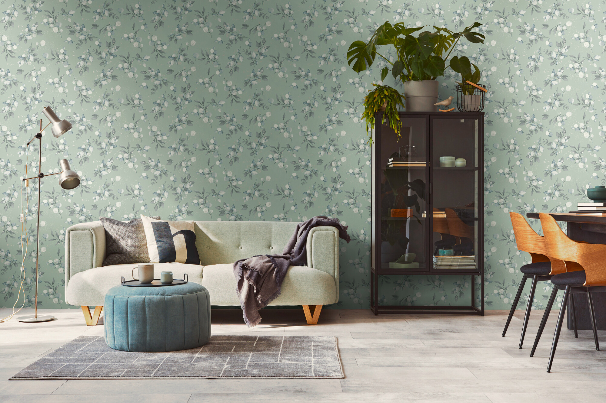 A.S.Creation Vliestapete grün blau grau B/H/D: ca. 53x1005x7,6 cm