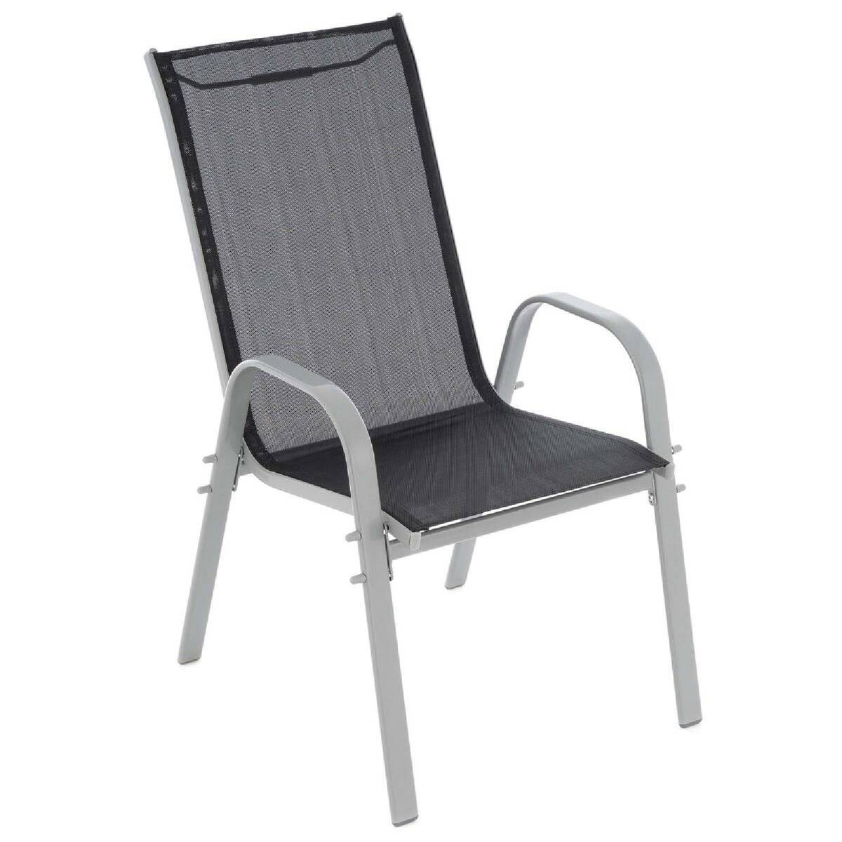 VCM Stapelsessel-Set hellgrau Textilene B/H/T: ca. 55x93x58 cm