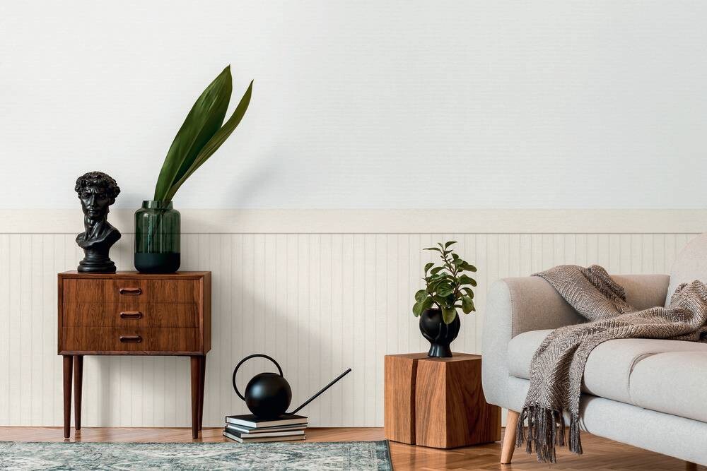 Vliestapete Holzoptik weiß B/L: ca. 106x5000 cm