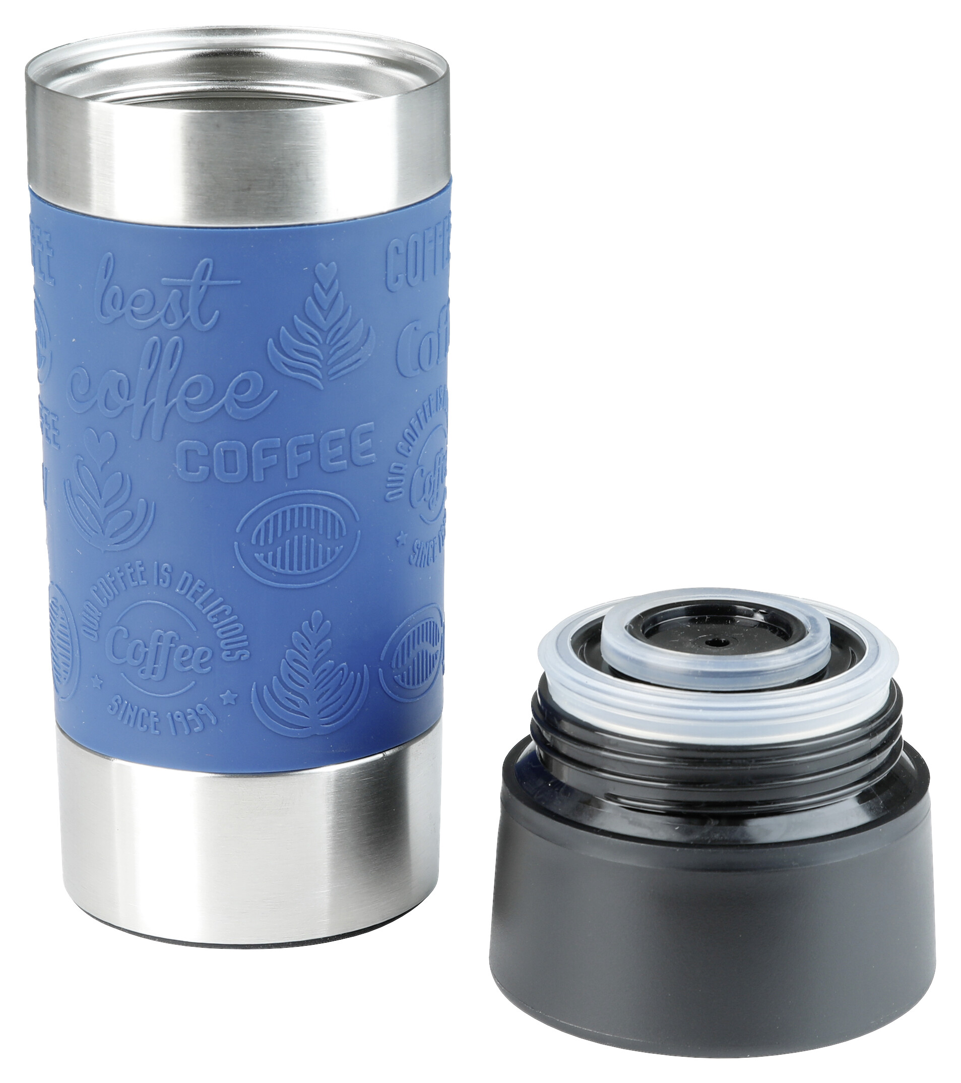 Isolierbecher blau Edelstahl H: ca. 19,2 cm