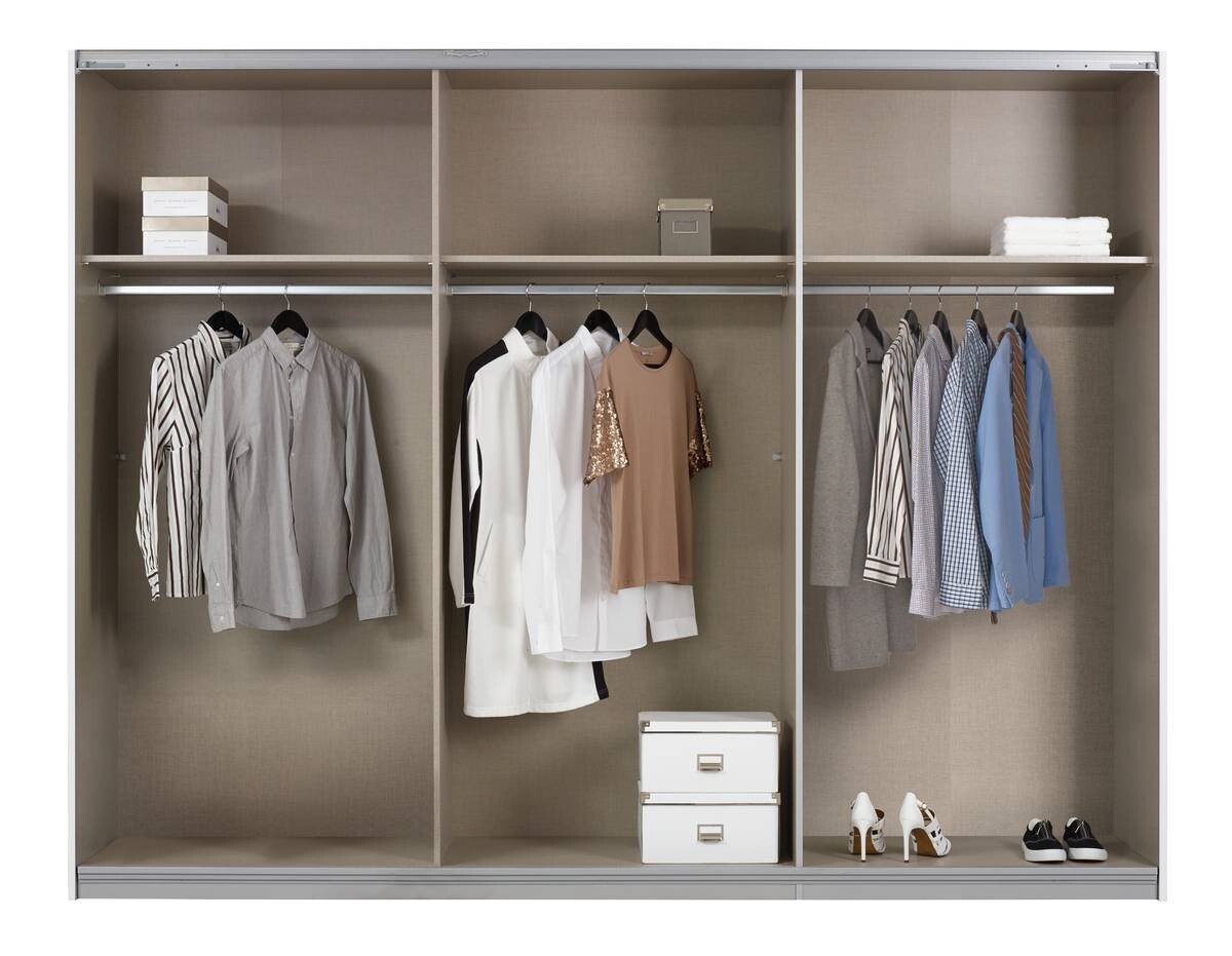 Schwebetürenschrank Kulmbach Alpinweiß B/H/T: ca. 271x210x62 cm