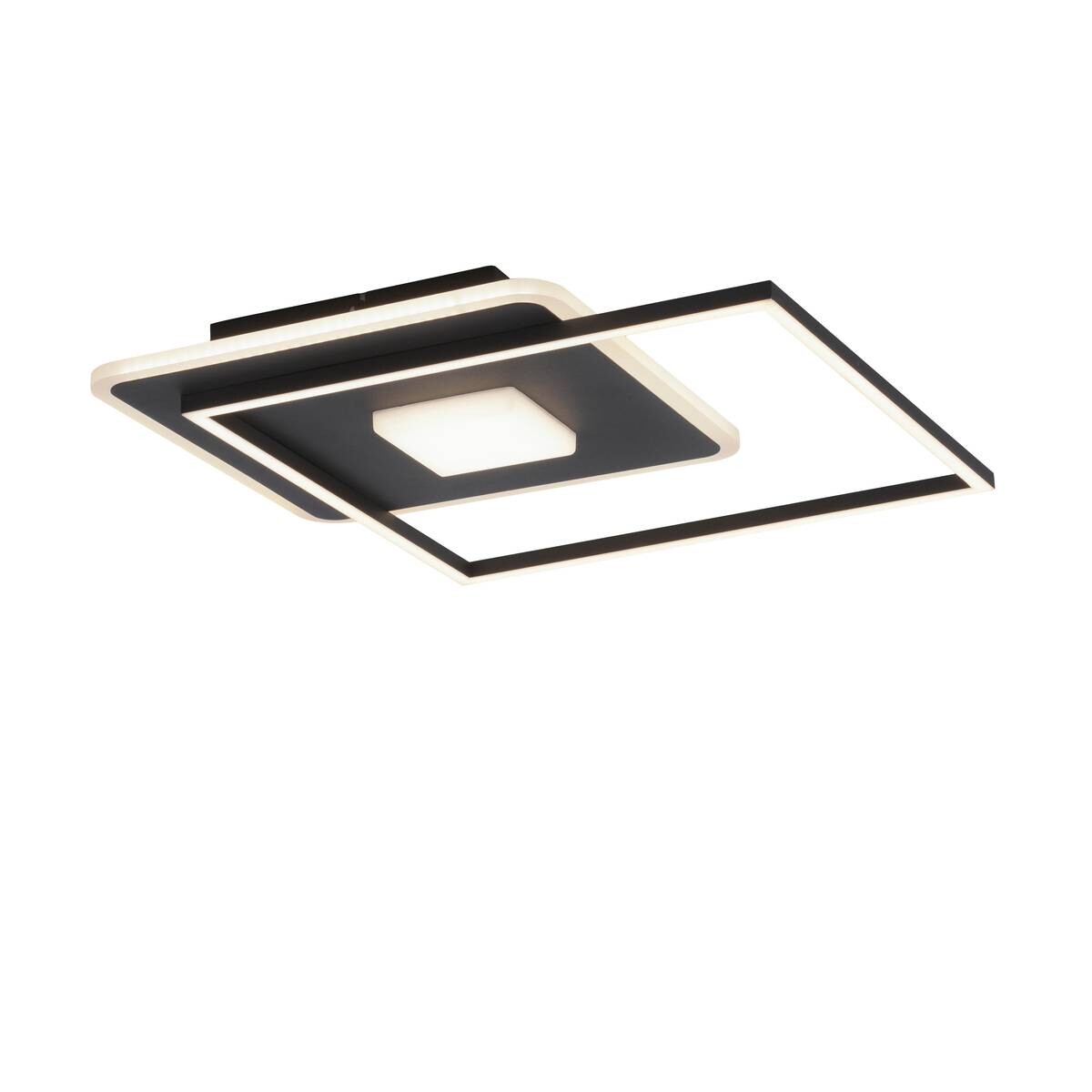 Just Light LED-Deckenleuchte DOMINO 15045-18 weiß schwarz Metall Kunststoff B/H/T: ca. 45x6,5x45 cm 1 Brennstellen