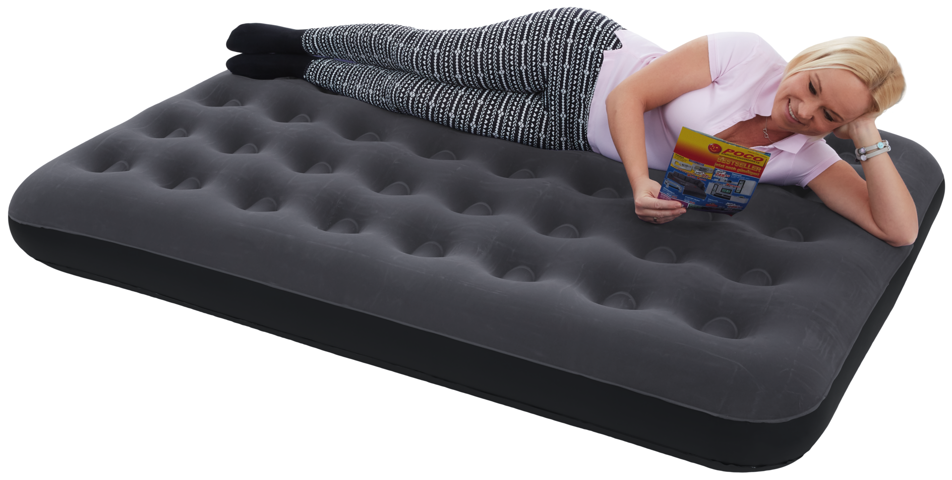 Happy People Luftbett grau B/H/L: ca. 137x22x191 cm