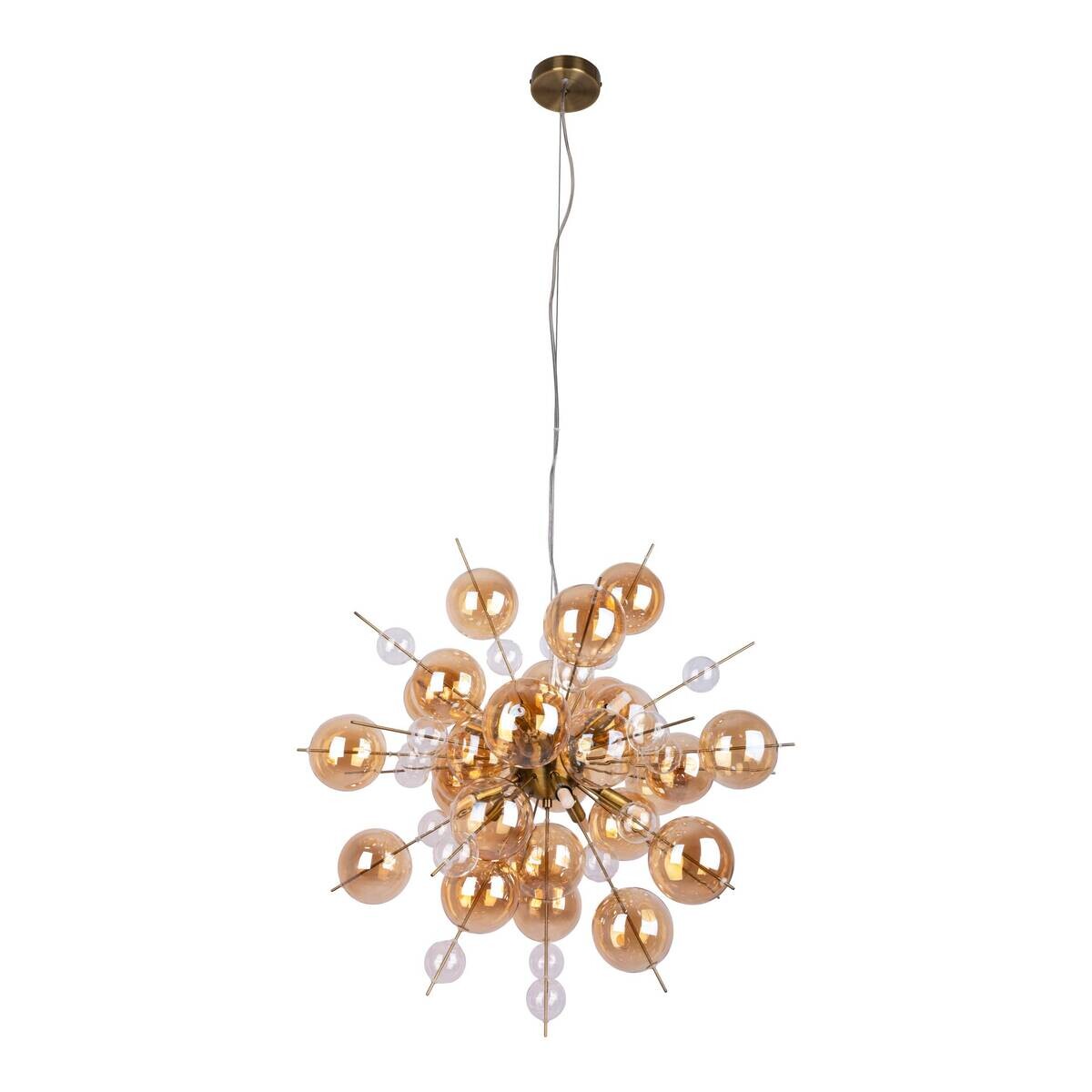 Näve Leuchten Pendelleuchte amber Glas Metall B/H/T/D: ca. 65x150x65x65 cm G9 10 Brennstellen