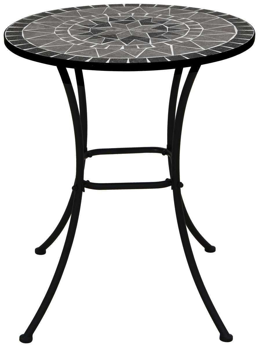 POCOline Gartentisch Mosaik schwarz Metall H/D: ca. 70x60 cm