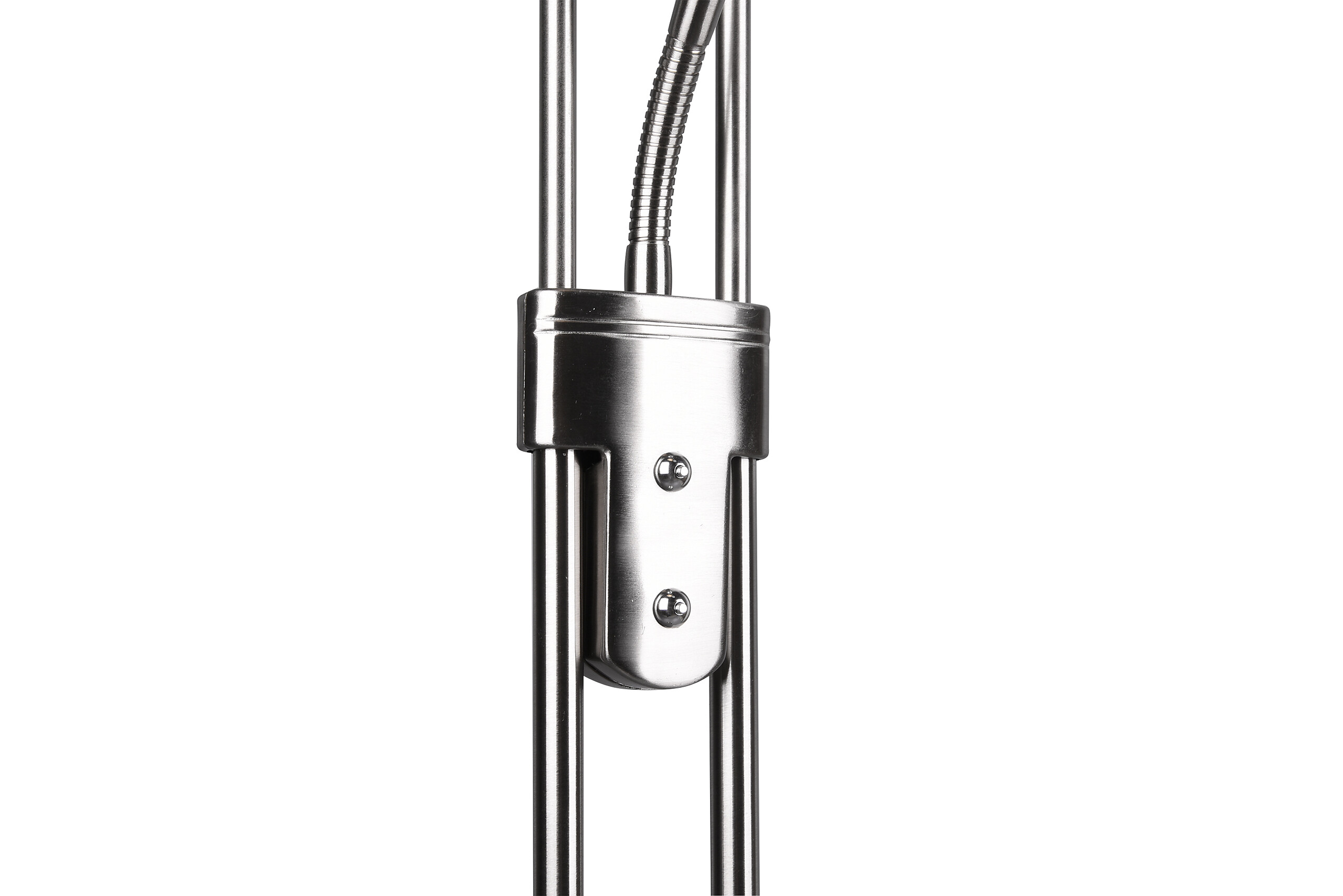 Reality Stehleuchte Orson nickel matt weiß Metall Glas H/D: ca. 180x32 cm