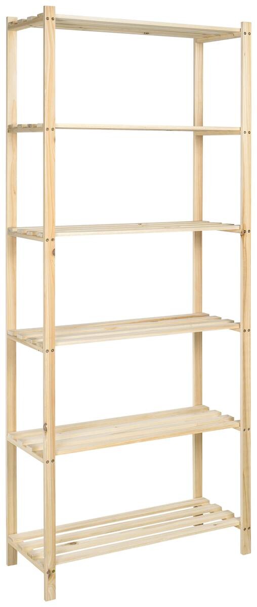 Holzregal natur Holz B/H/T: ca. 75x185x30 cm