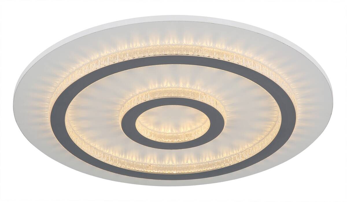 GLOBO LED-Deckenleuchte hellgrau klar weiß Kunststoff Metall H/D: ca. 5,5x45 cm 1 Brennstellen