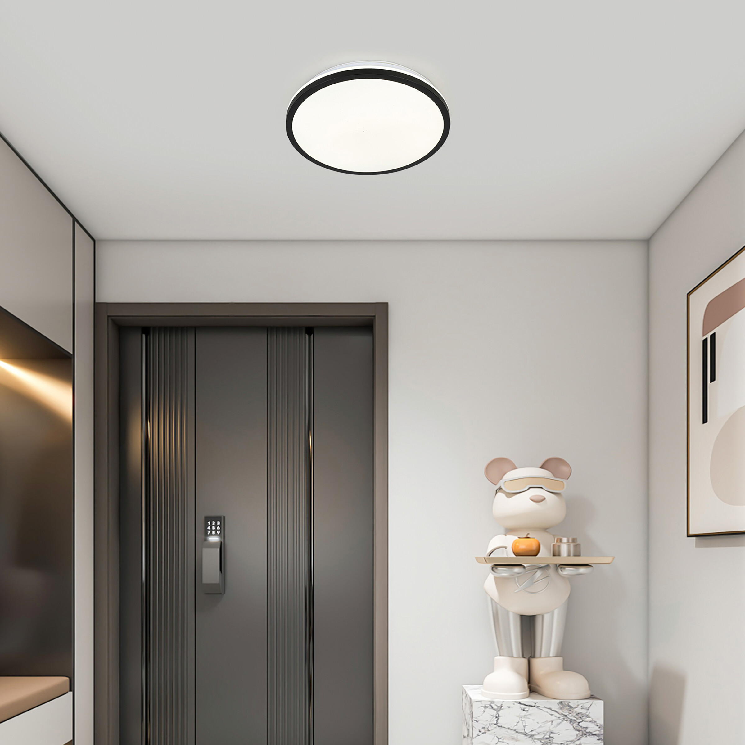 Nolo LED-Deckenleuchte Hela schwarz Kunststoff H/D: ca. 4,3x25 cm