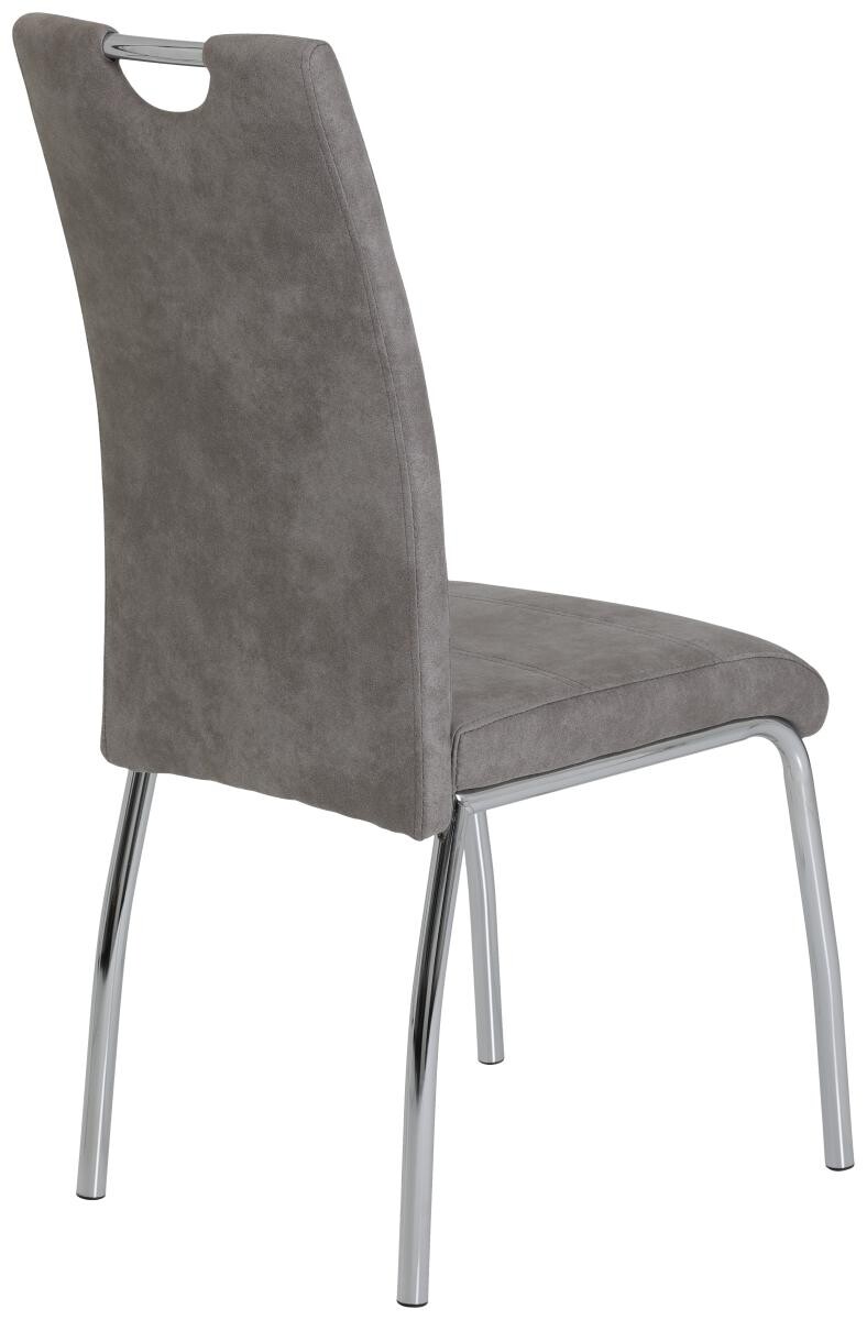 Stuhl Susi 2er Set grau Vintage Microfaser B/H/T: ca. 44x98x61 cm