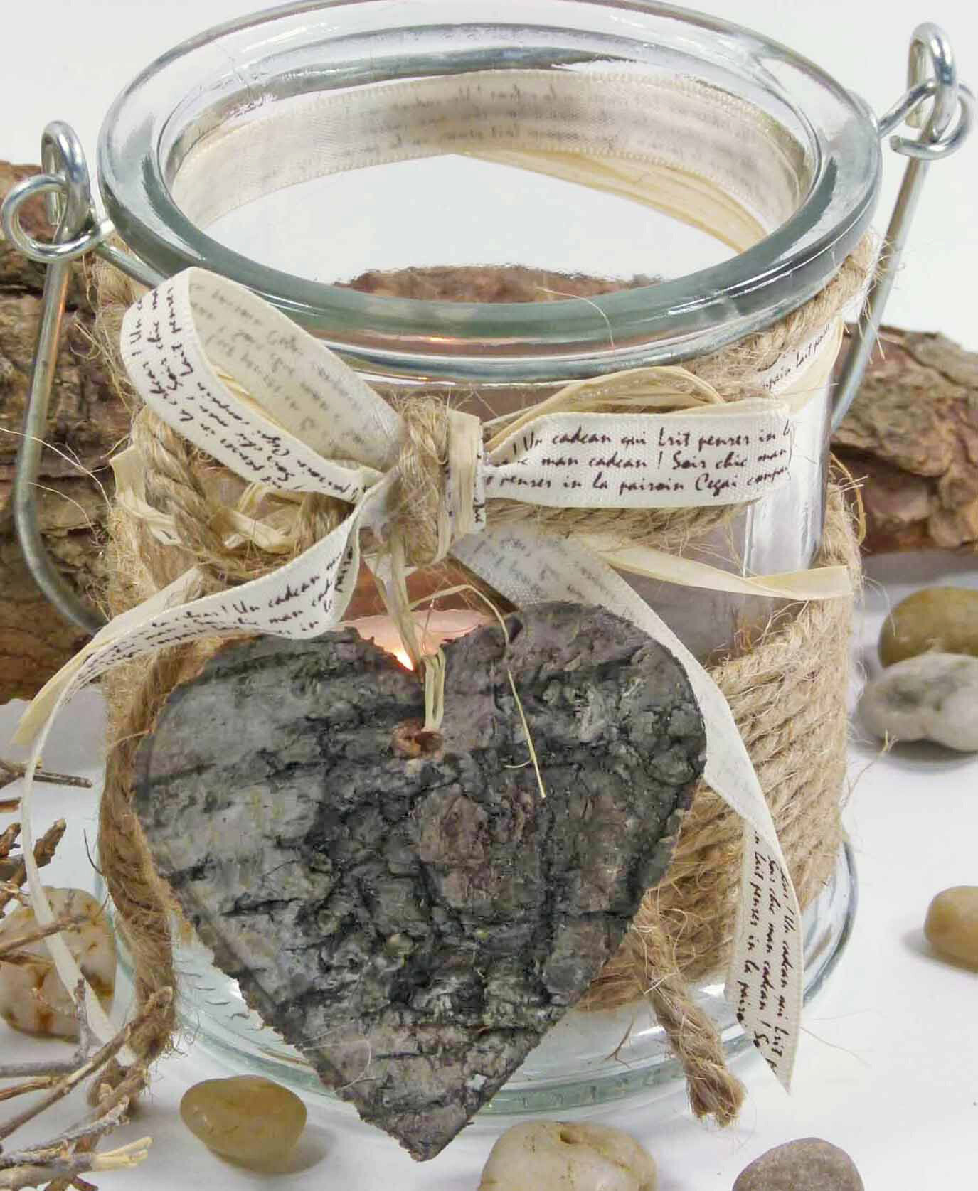 Windlicht natur Glas