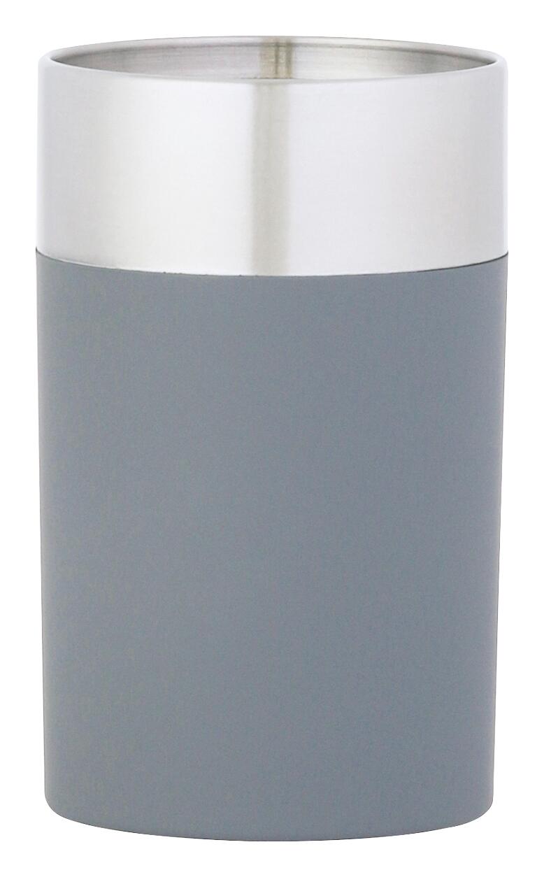 Axentia Zahnputzbecher Lena silber anthrazit Edelstahl B/H/L/D: ca. 7x11,2x7x6,8 cm