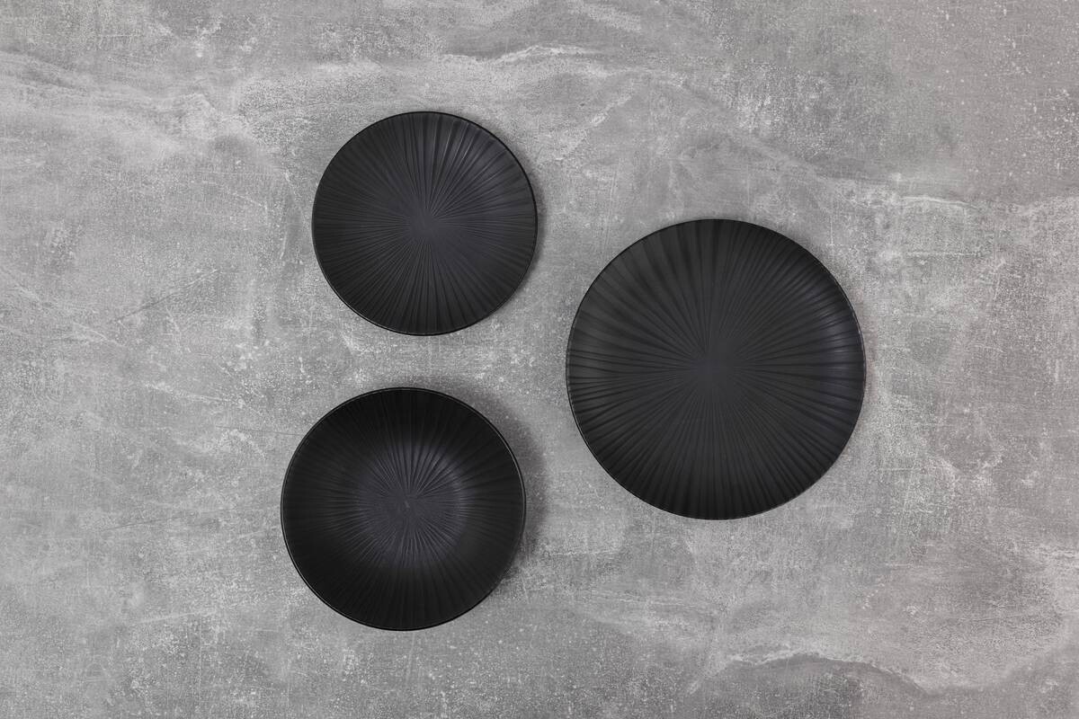 SAN IGNACIO Tafelservice Moods schwarz Steinzeug 12 tlg.