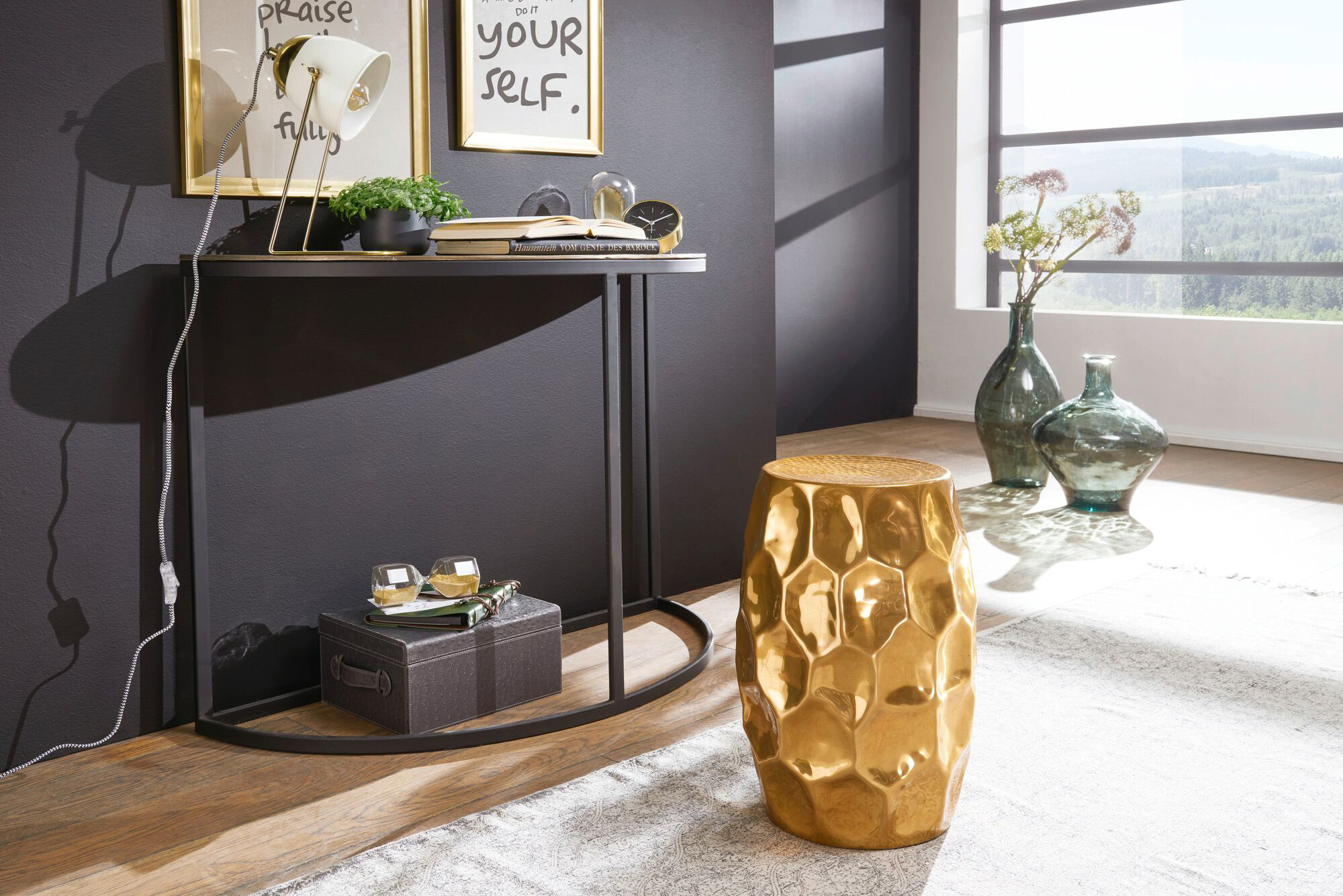 Beistelltisch gold Aluminium B/H/T: ca. 30x47x30 cm