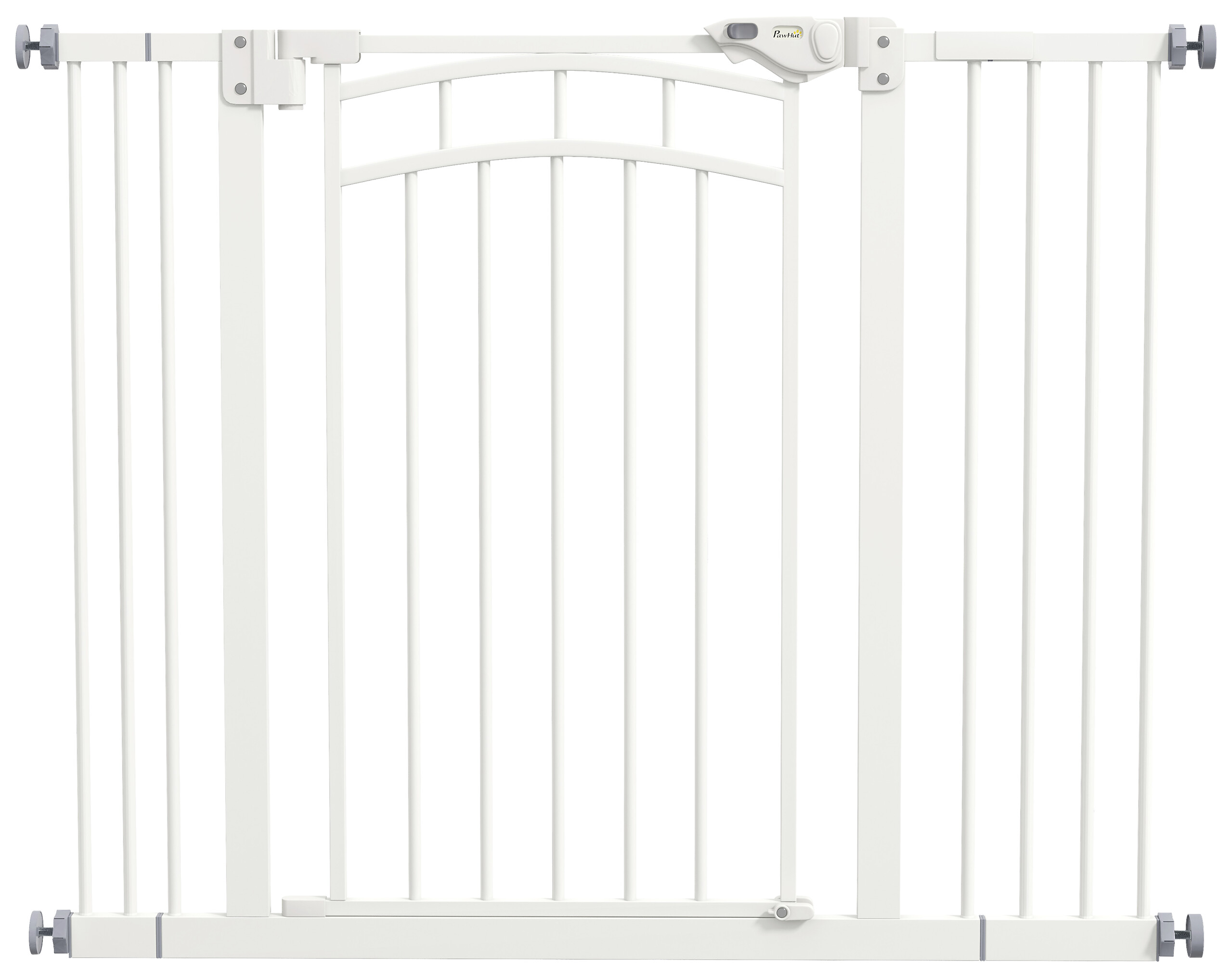 PawHut Türschutzgitter weiß Stahl B/H/L: ca. 4x76x100 cm