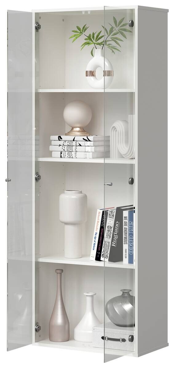 Vitrine weiß B/H/T: ca. 61x171x33 cm