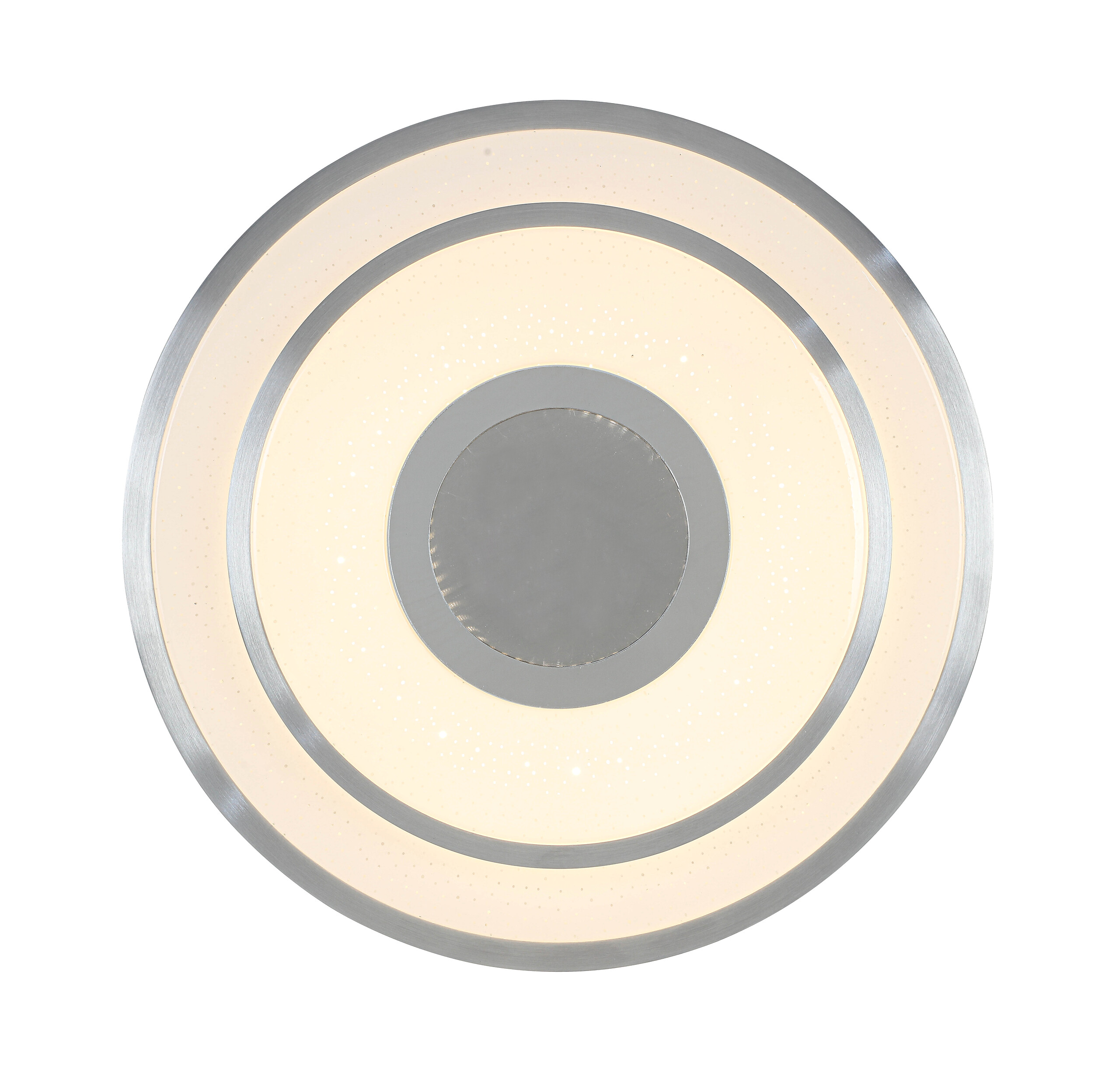 Nolo LED Deckenleuchte Chrom weiß Kunststoff Metall B/H/L: ca. 38x7,5x38 cm 2 Brennstellen