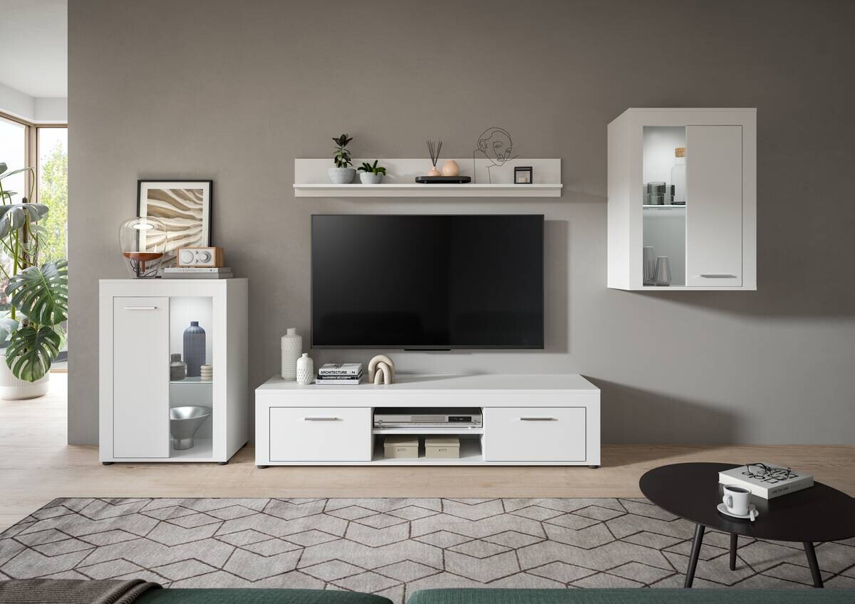 Wohnwand Jam weiß B/H/T: ca. 169x310x35 cm