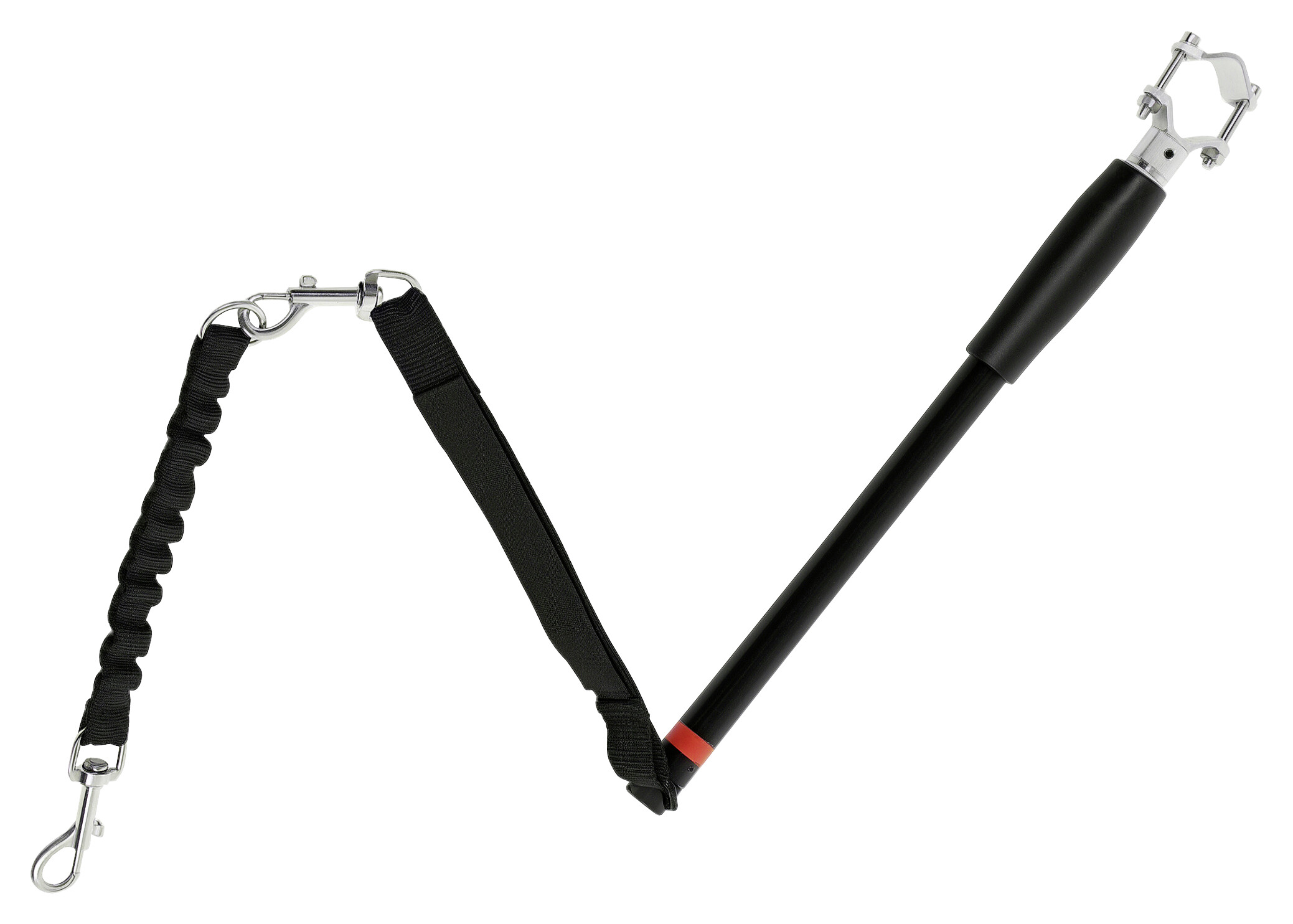PawHut Fahrradleine für Hunde schwarz Stahl B/H/L: ca. 2x2x124 cm