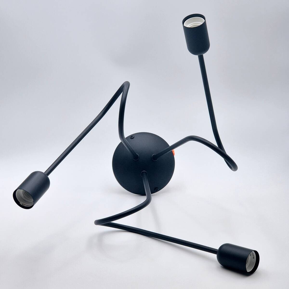 Lamkur Kronleuchter schwarz Stahl B/H/L: ca. 39x54x54 cm E27 3 Brennstellen