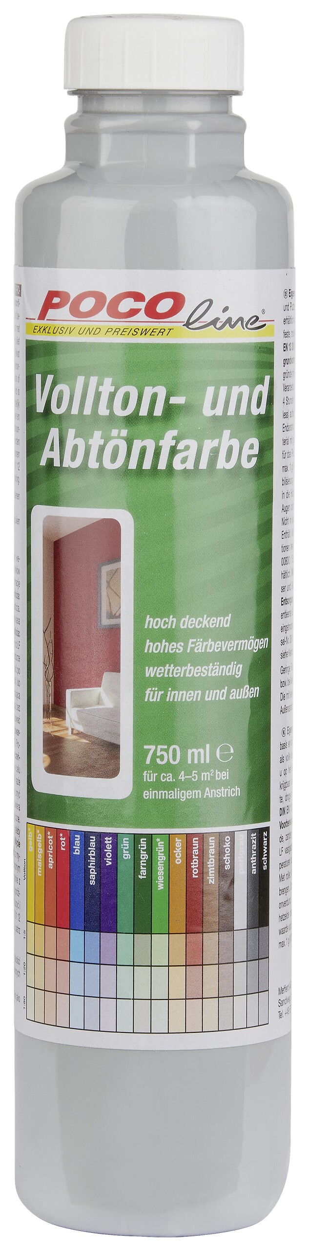 POCOline Vollton- und Abtönfarbe perlgrau ca. 0,75 l