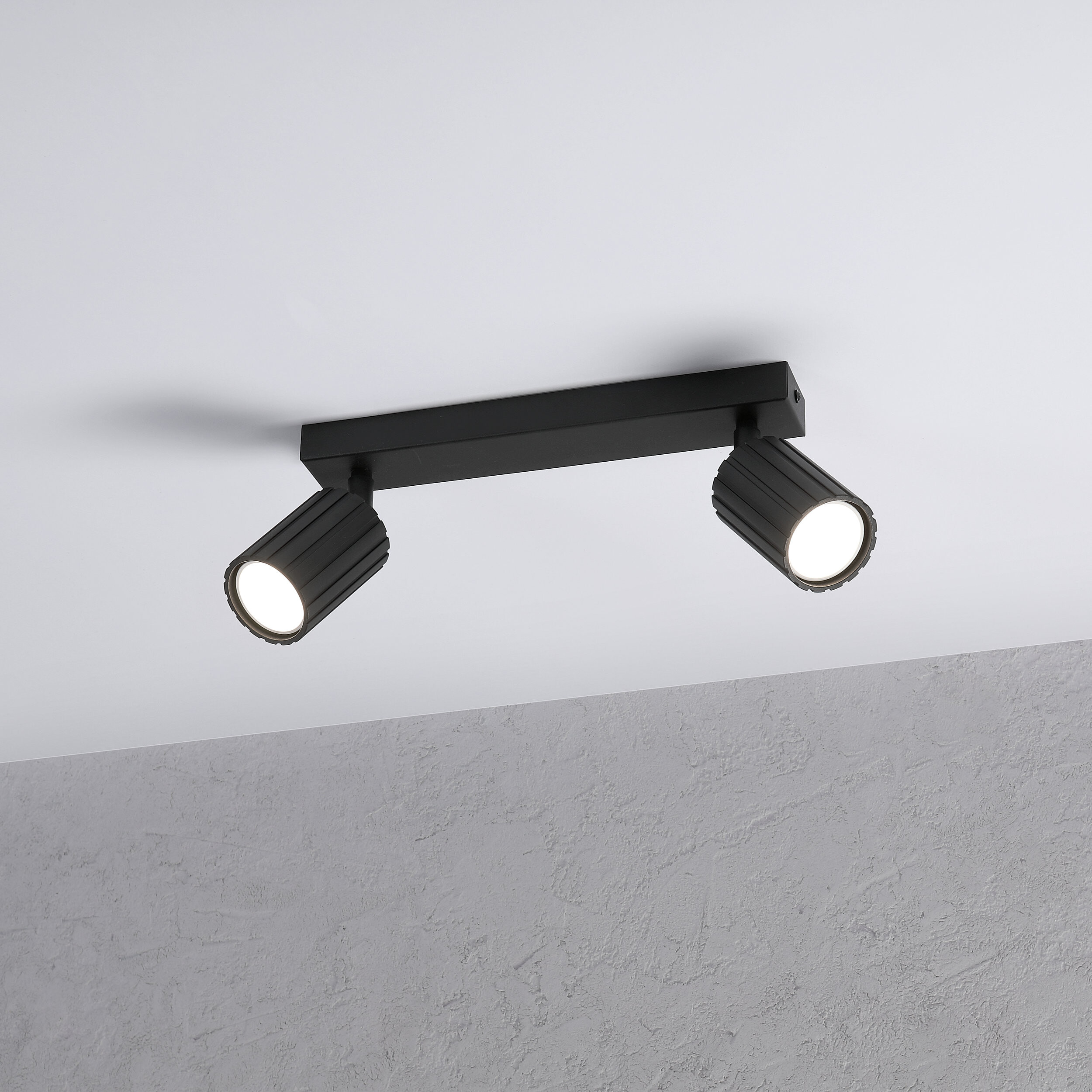 Lamkur Strahler Prisma schwarz Stahl B/H/L: ca. 6,5x16,5x30 cm 2 Brennstellen