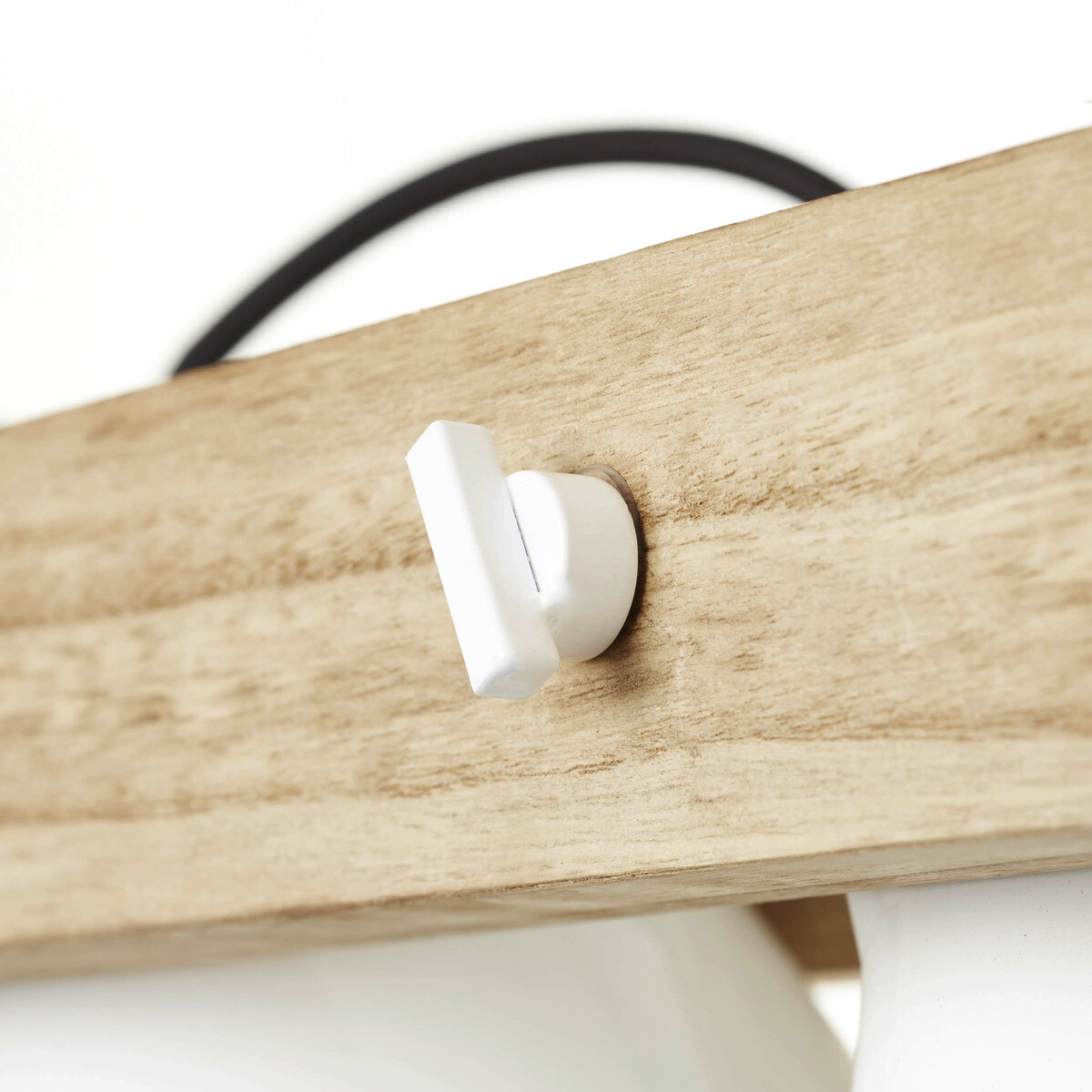 Brilliant Pendelleuchte Plow weiß Metall Holz B/H: ca. 70x115 cm E27 3 Brennstellen