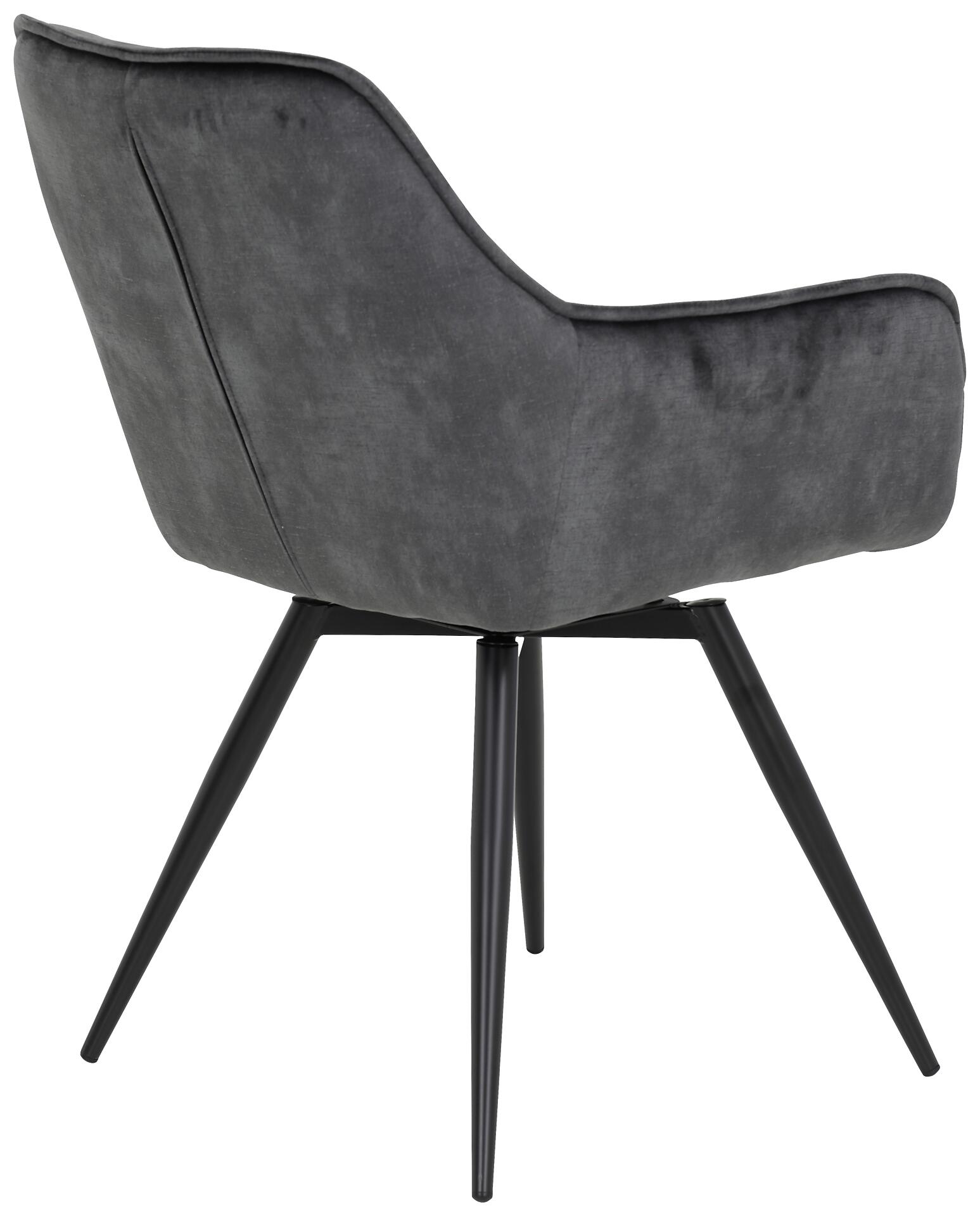 Stuhl Florentina 2er Set anthrazit Vintage Samtoptik B/H/T: ca. 49x84x63 cm