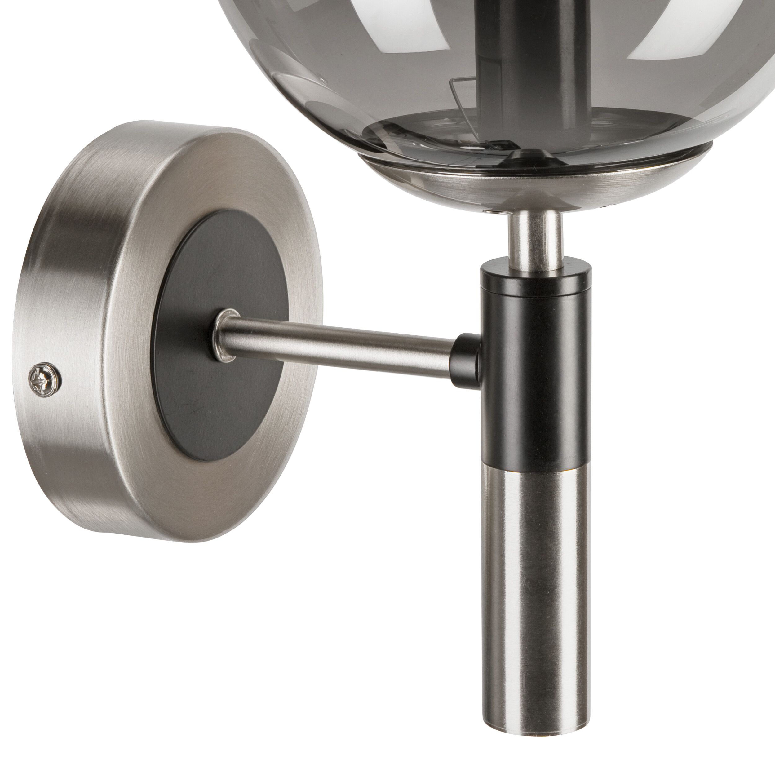 Lamkur Wandleuchte Chrom Stahl Glas B/H/L: ca. 19x26,5x19 cm E14 1 Brennstellen