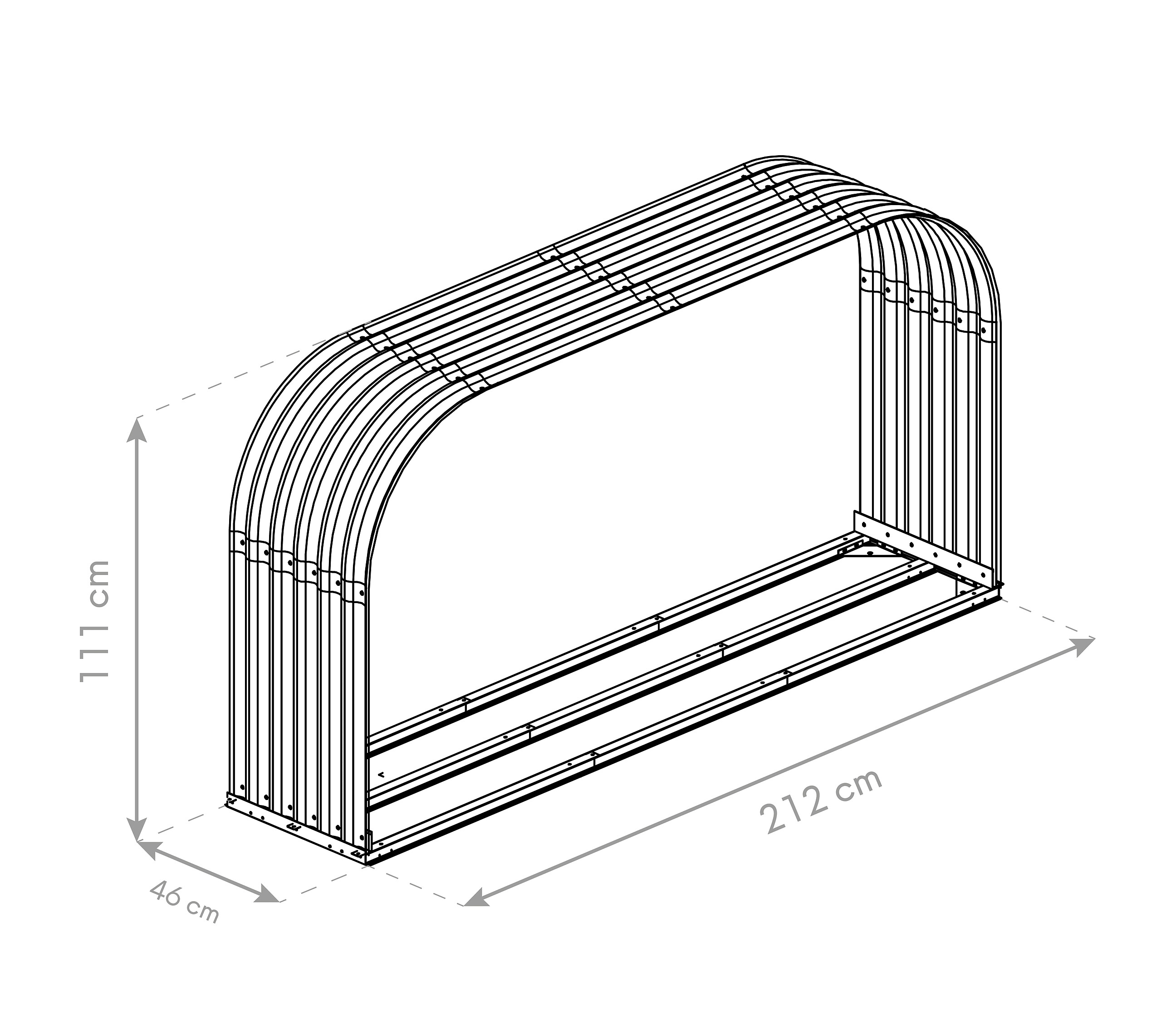 Westmann Kaminholzregal anthrazit B/H/L: ca. 46x111x212 cm