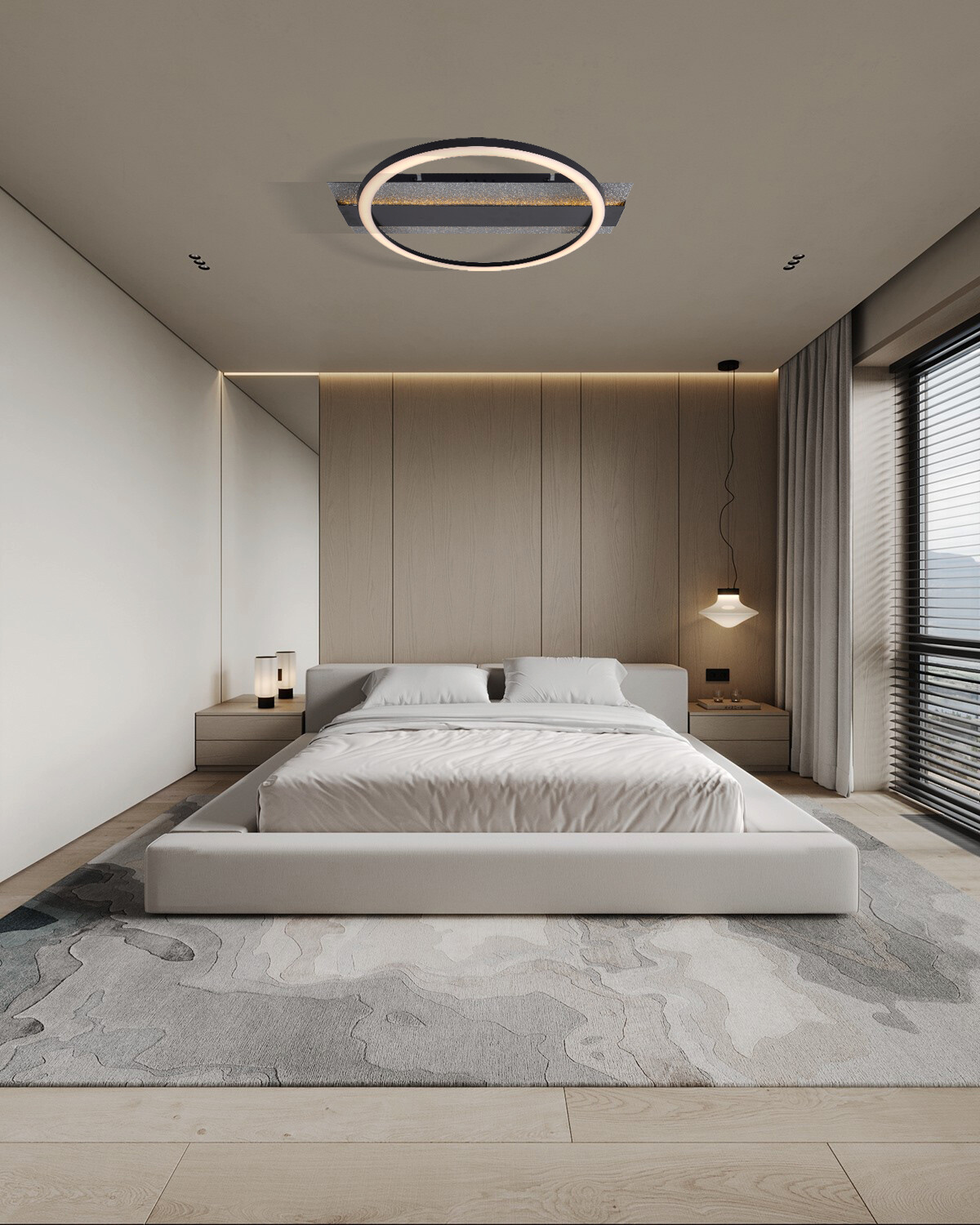 POCOline LED-Deckenleuchte Arietty schwarz Metall Kunststoff B/H/L: ca. 30x65x34 cm