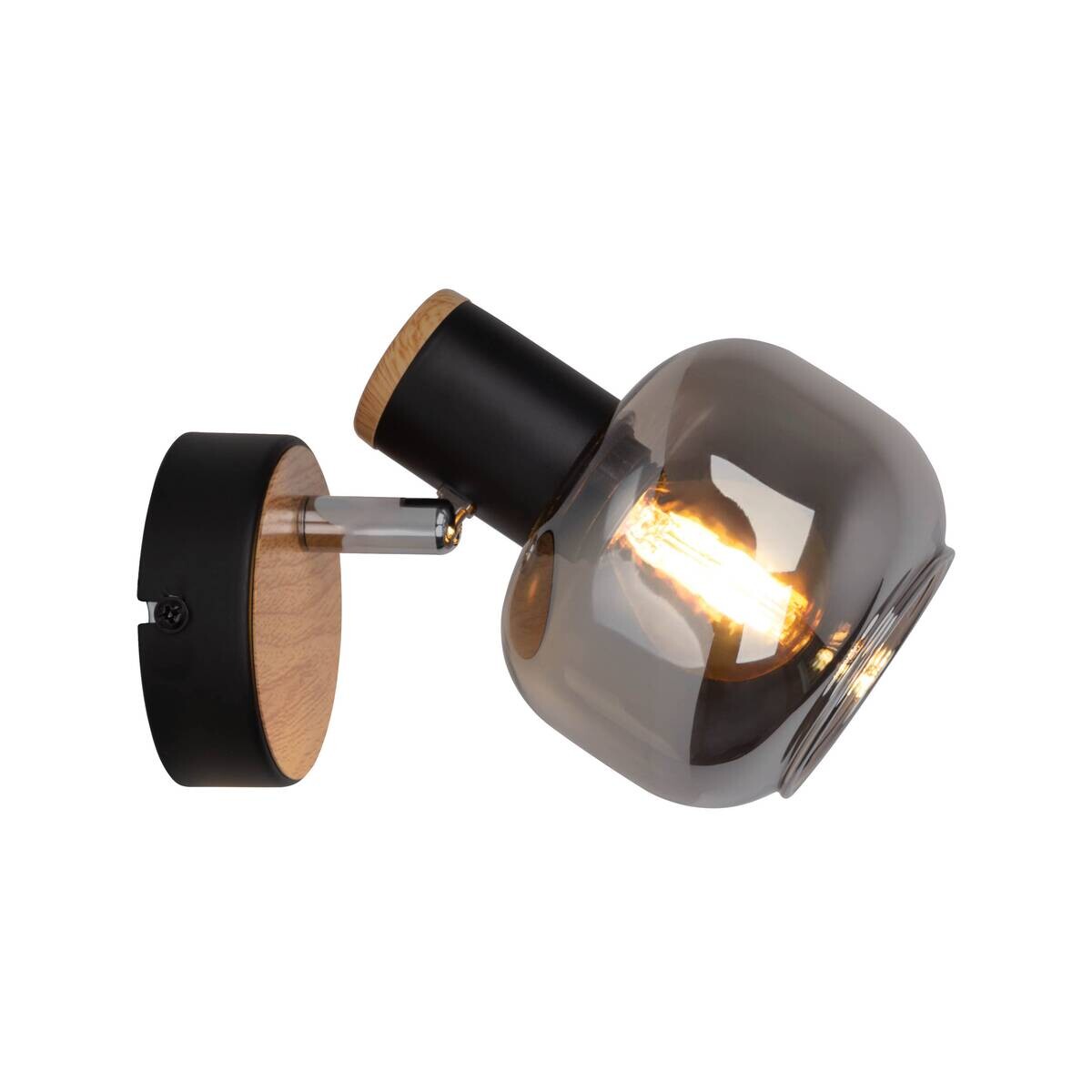 Näve Leuchten Wandleuchte schwarz Glas Metall B/H/T: ca. 14x16x10 cm