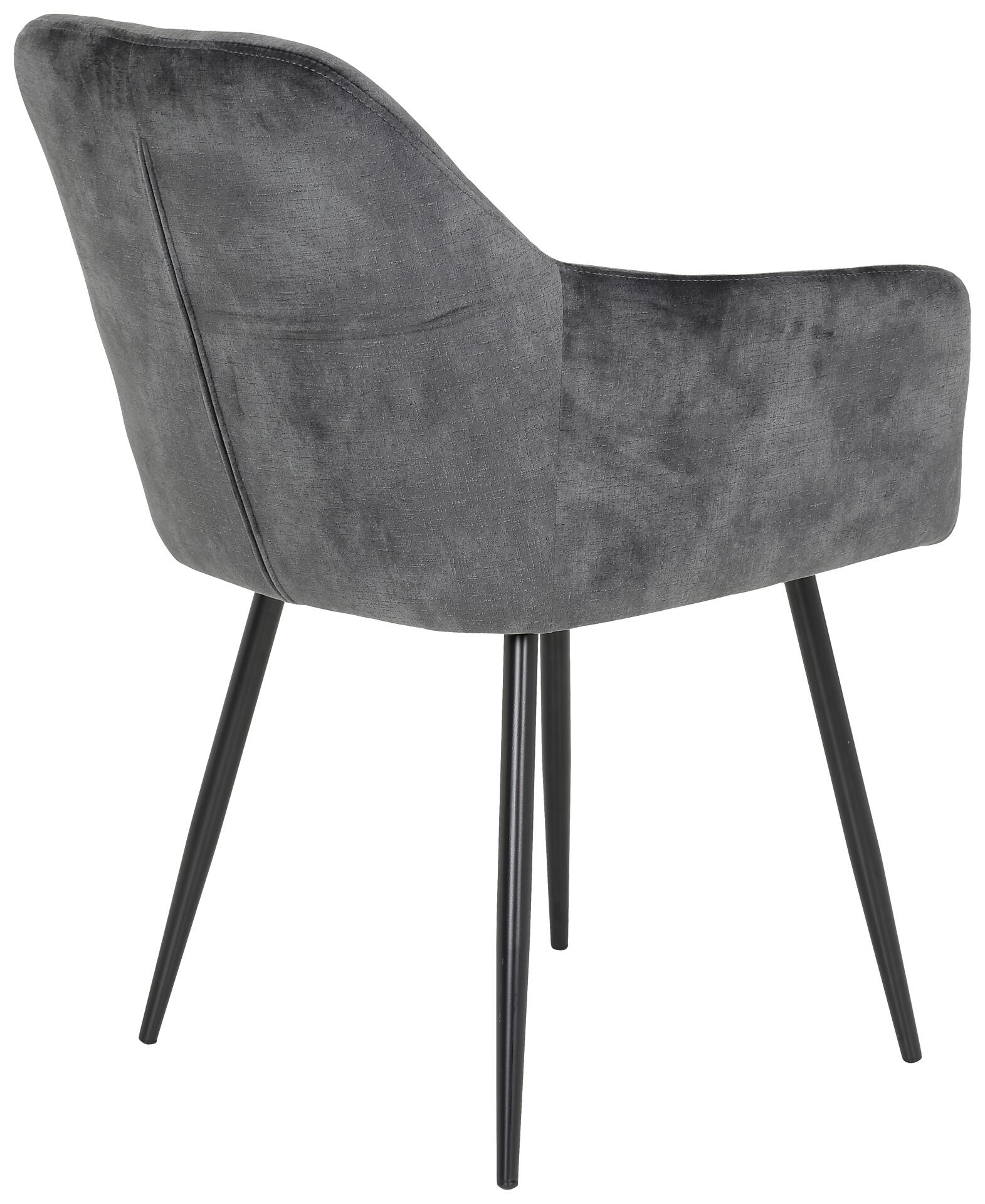 Stuhl Tina 2er Set anthrazit Vintage Samtoptik B/H/T: ca. 56x81x62 cm