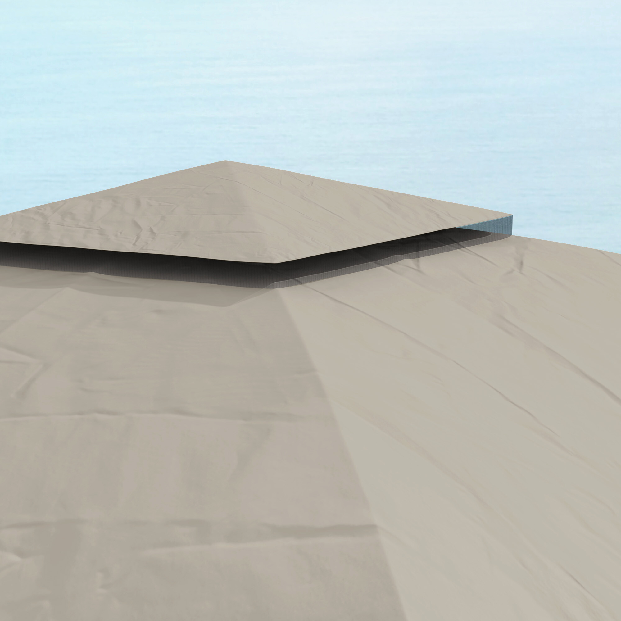 Outsunny Pavillon hellgrau Metall B/H/L: ca. 335x285x335 cm