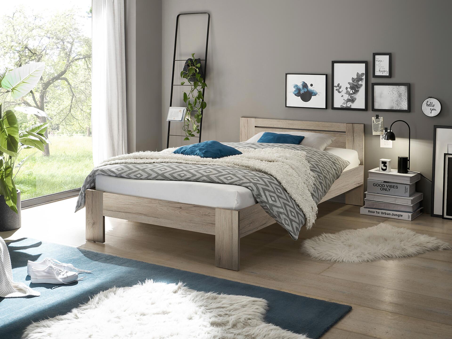 Futonbett Cannes Eiche San-Remo Nachbildung Liegefläche B/L: ca. 120x200 cm