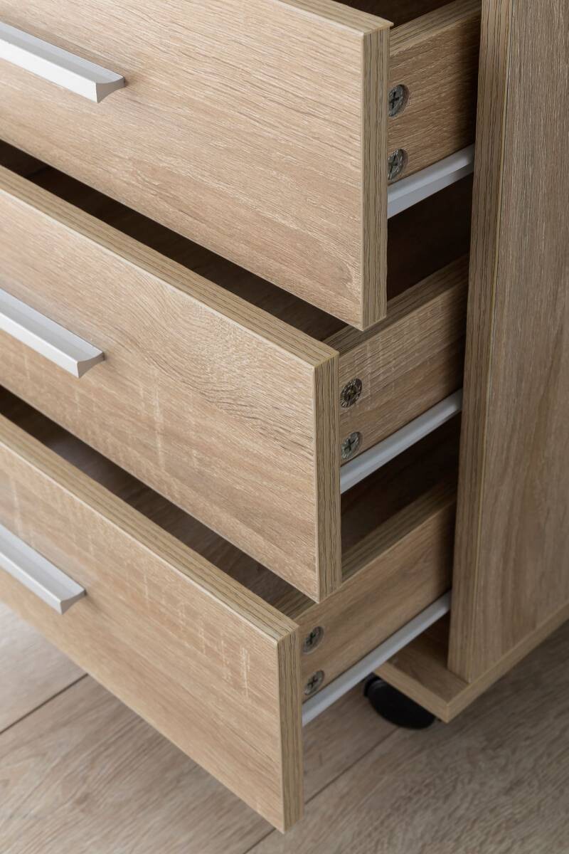 Rollcontainer braun Spanplatte B/H/T: ca. 40x70,5x33 cm