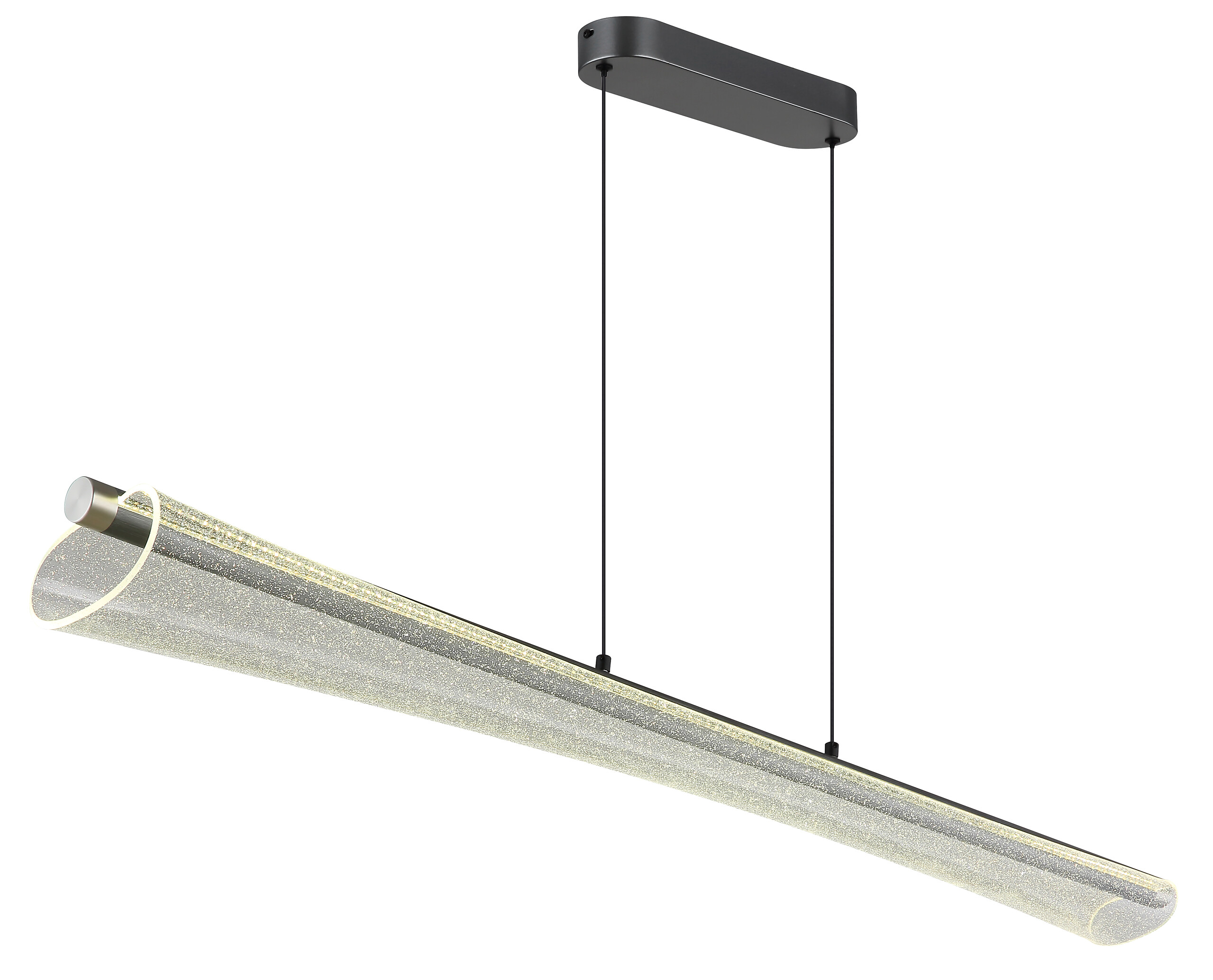 GLOBO Pendelleuchte klar anthrazit nickel matt Metall Acryl B/H/L: ca. 13,5x120x121 cm 1.0 Brennstellen