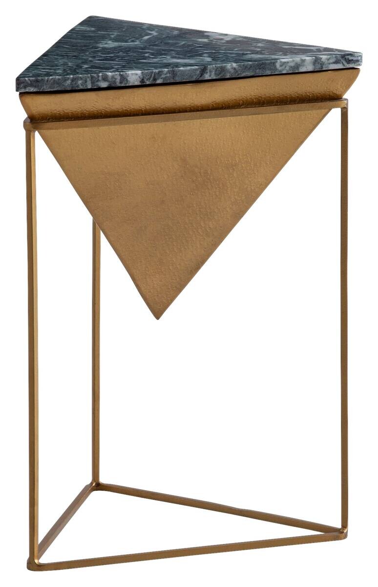 Beistelltisch schwarz gold Marmor Aluminium Eisen B/H/T: ca. 37x53x37 cm