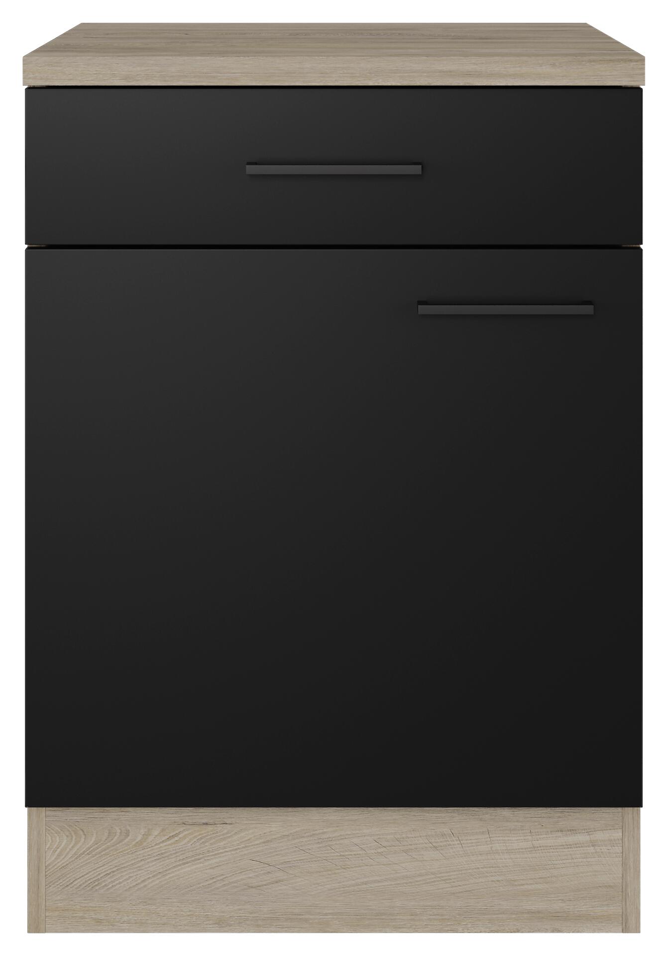 Unterschrank Capri schwarz matt B/H/T: ca. 60x85x60 cm