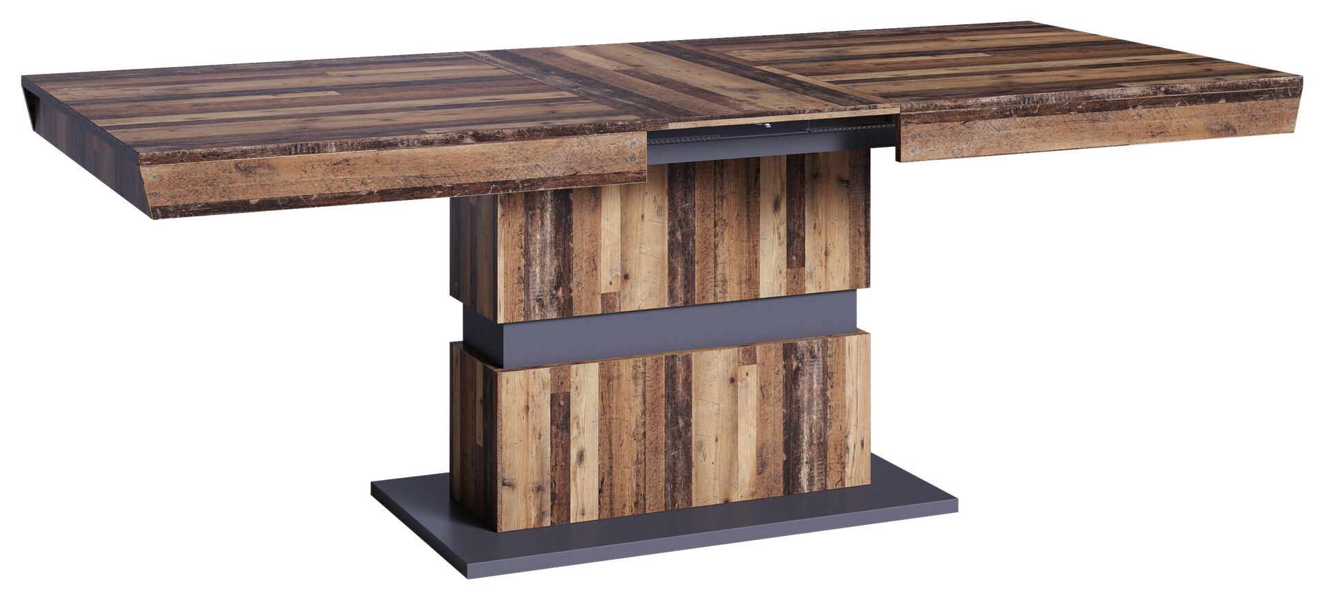 Tisch MATTHEW Eiche Old Wood Nachbildung anthrazit B/H/T: ca. 160x75x90 cm