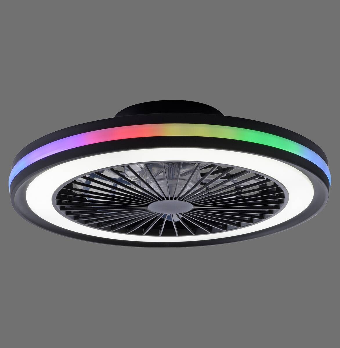 Just Light LED-Deckenventilator Brandon schwarz B/H/L: ca. 45,5x14x45,5 cm max. 36 W