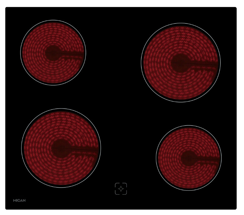 Mican Einbauherdset HSU73S schwarz Edelstahl B/H/T: ca. 59,5x59,5x57,5 cm