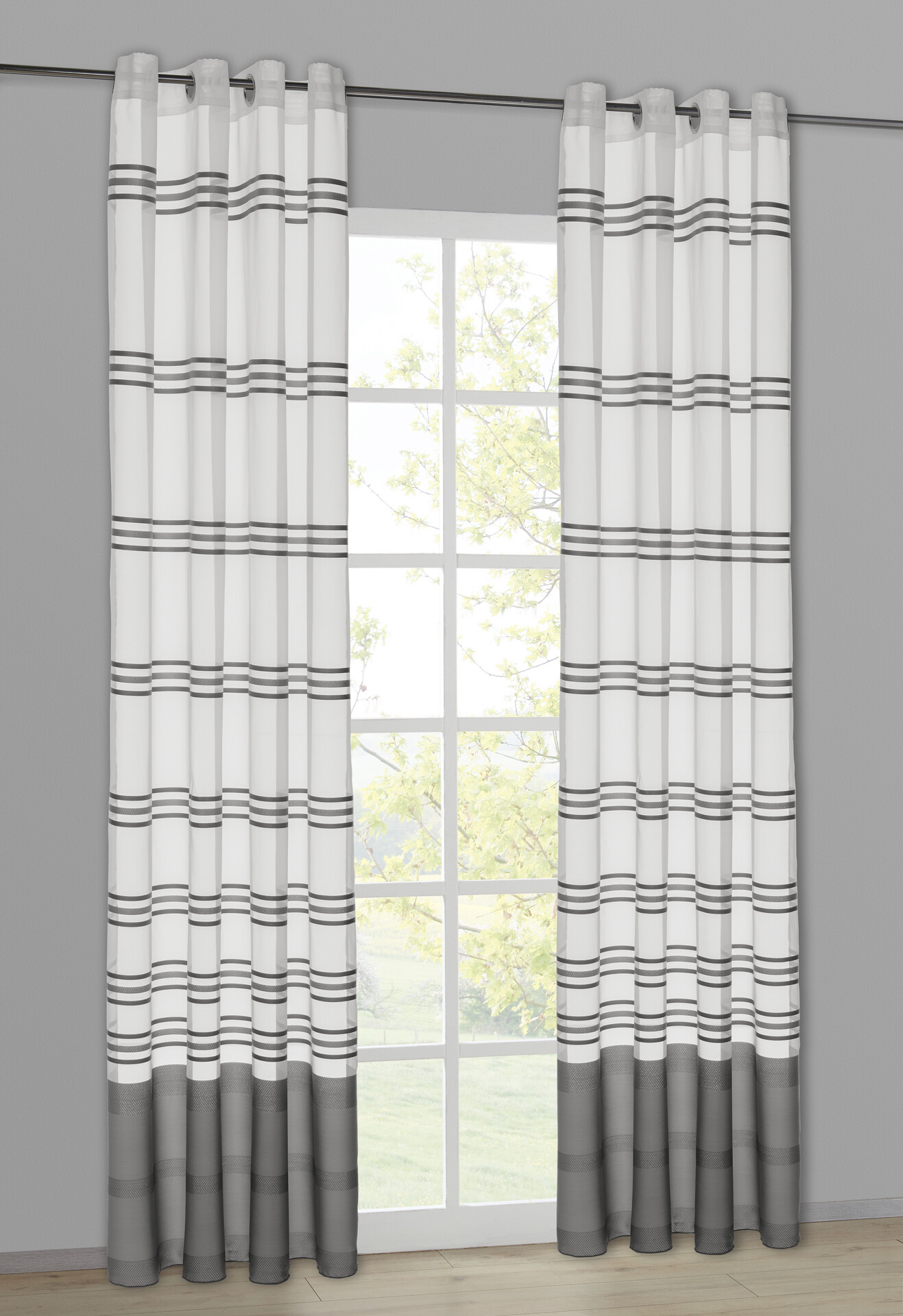 POCOline Ösenvorhang Chicago silber B/L: ca. 150x245 cm