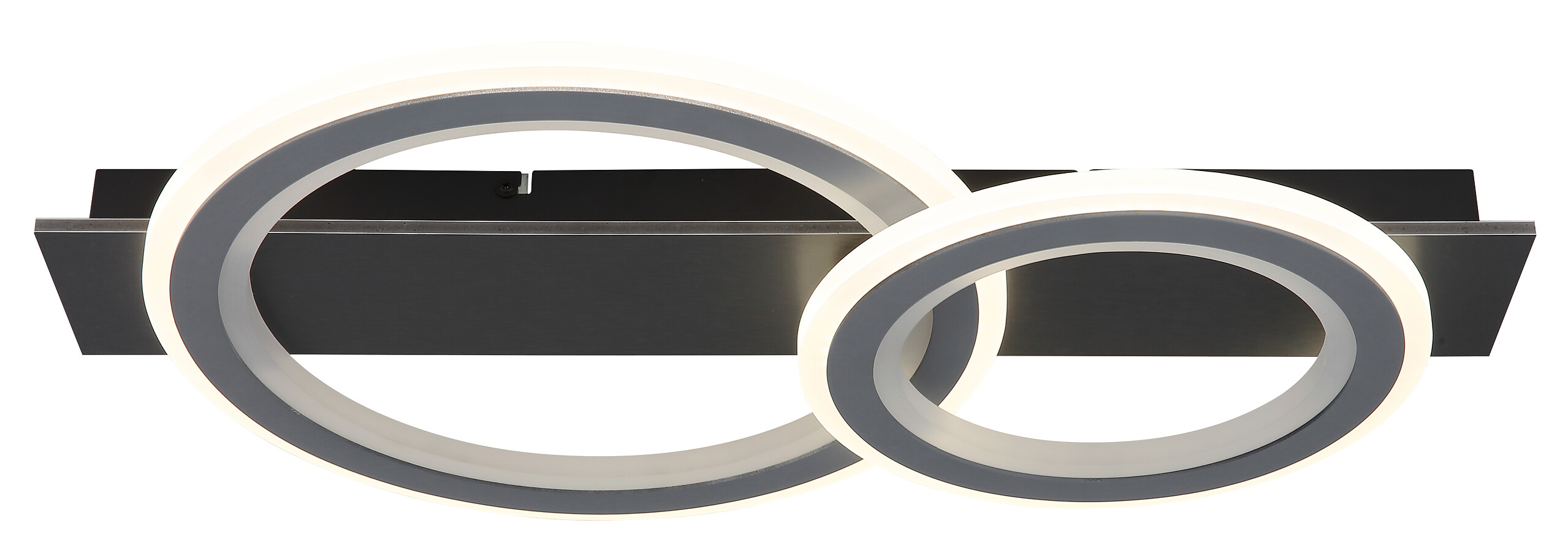 GLOBO LED-Deckenleuchte grau mattschwarz Opal Kunststoff Acryl Metall B/H/L: ca. 37x8x63 cm 1 Brennstellen